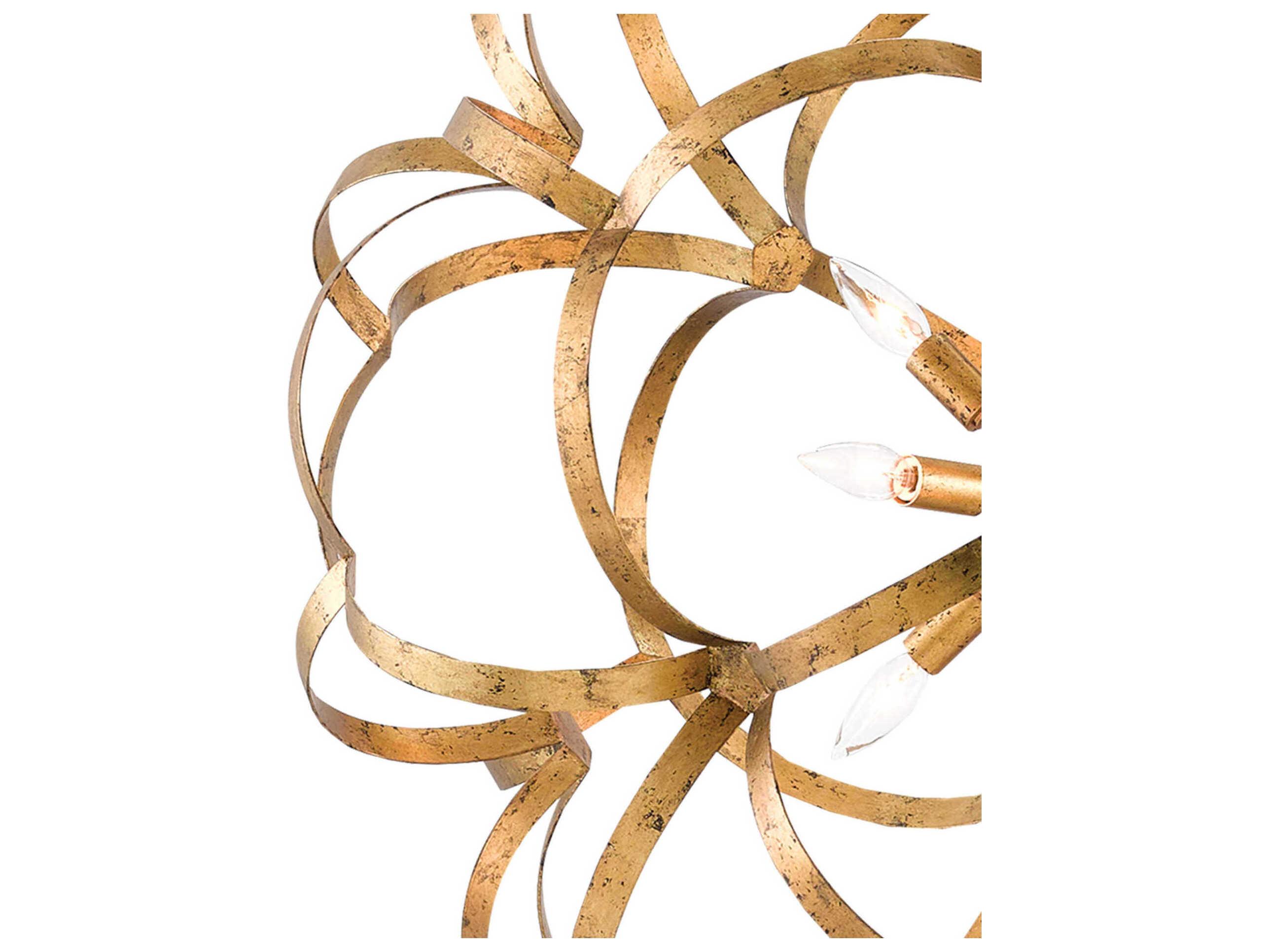 Currey & Company Sappho 9-Light New Gold Leaf Pendant