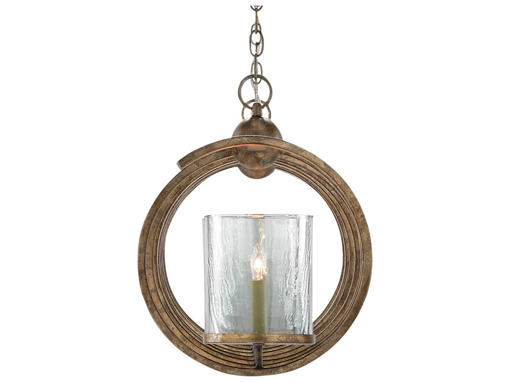 Currey & Company Maximus 7-Light Pyrite Bronze Glass Island Pendant