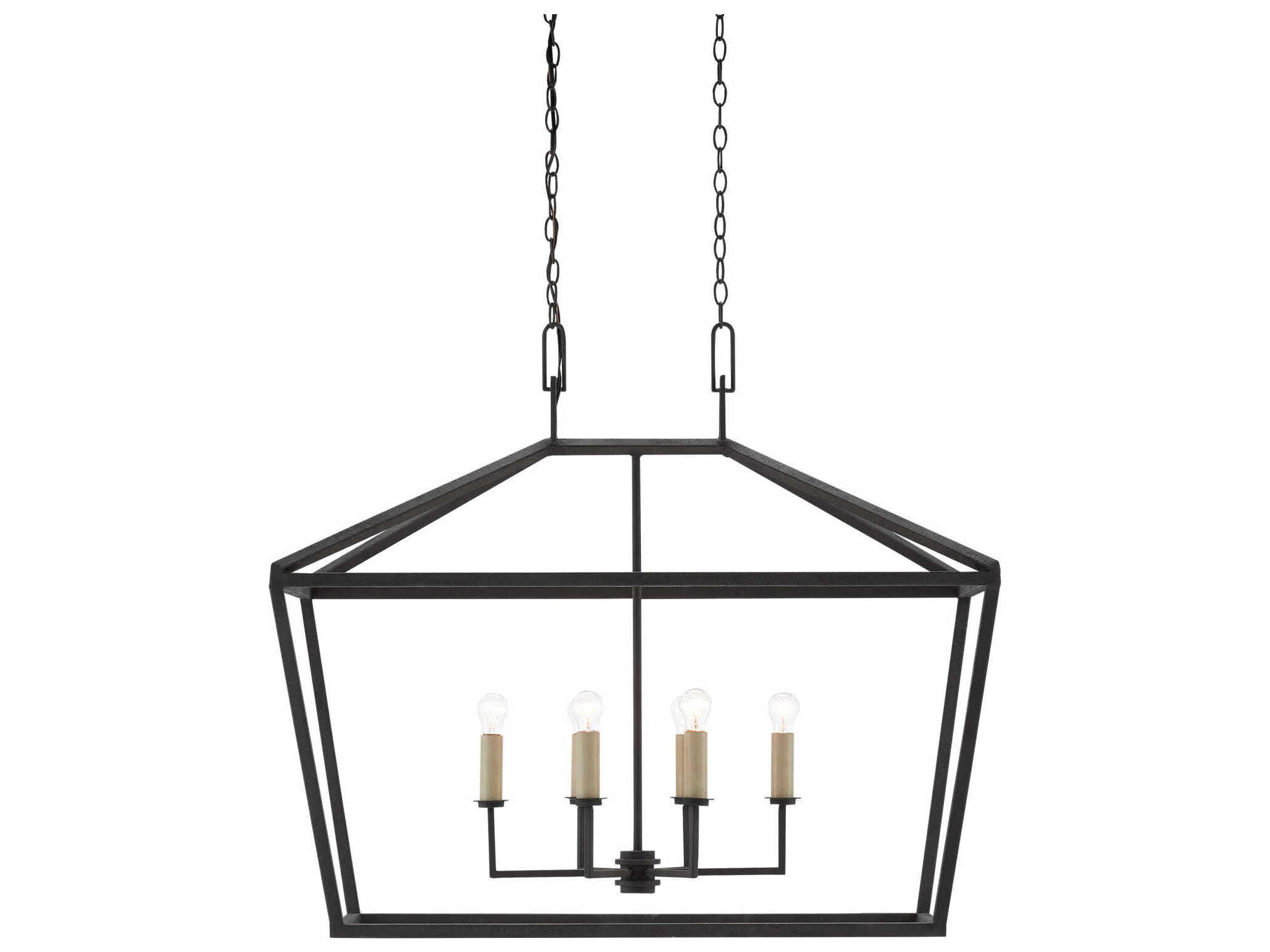 Currey & Company Denison 6-Light Mole Black Island Pendant