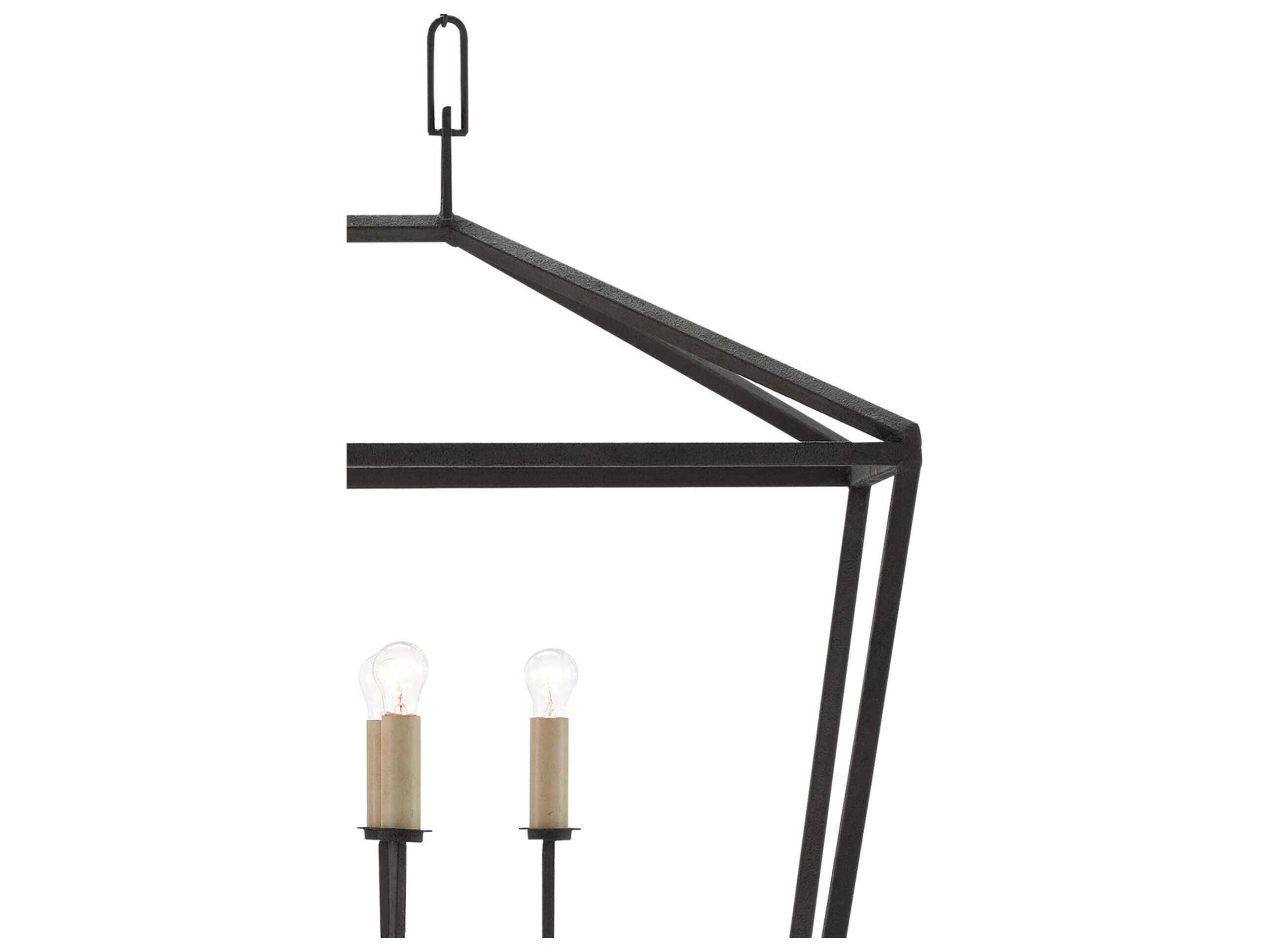 Currey & Company Denison 6-Light Mole Black Island Pendant