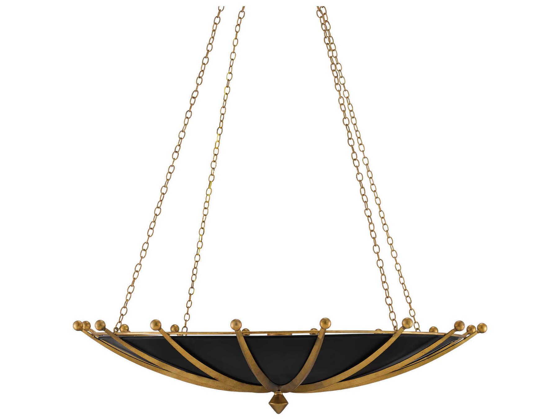 Currey & Company Fontaine 6-Light Black Bowl Pendant
