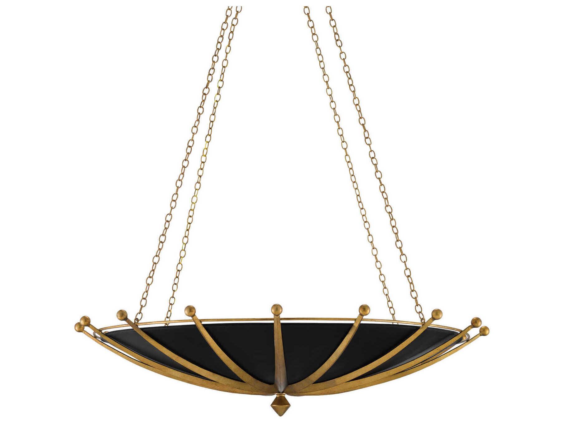 Currey & Company Fontaine 6-Light Black Bowl Pendant