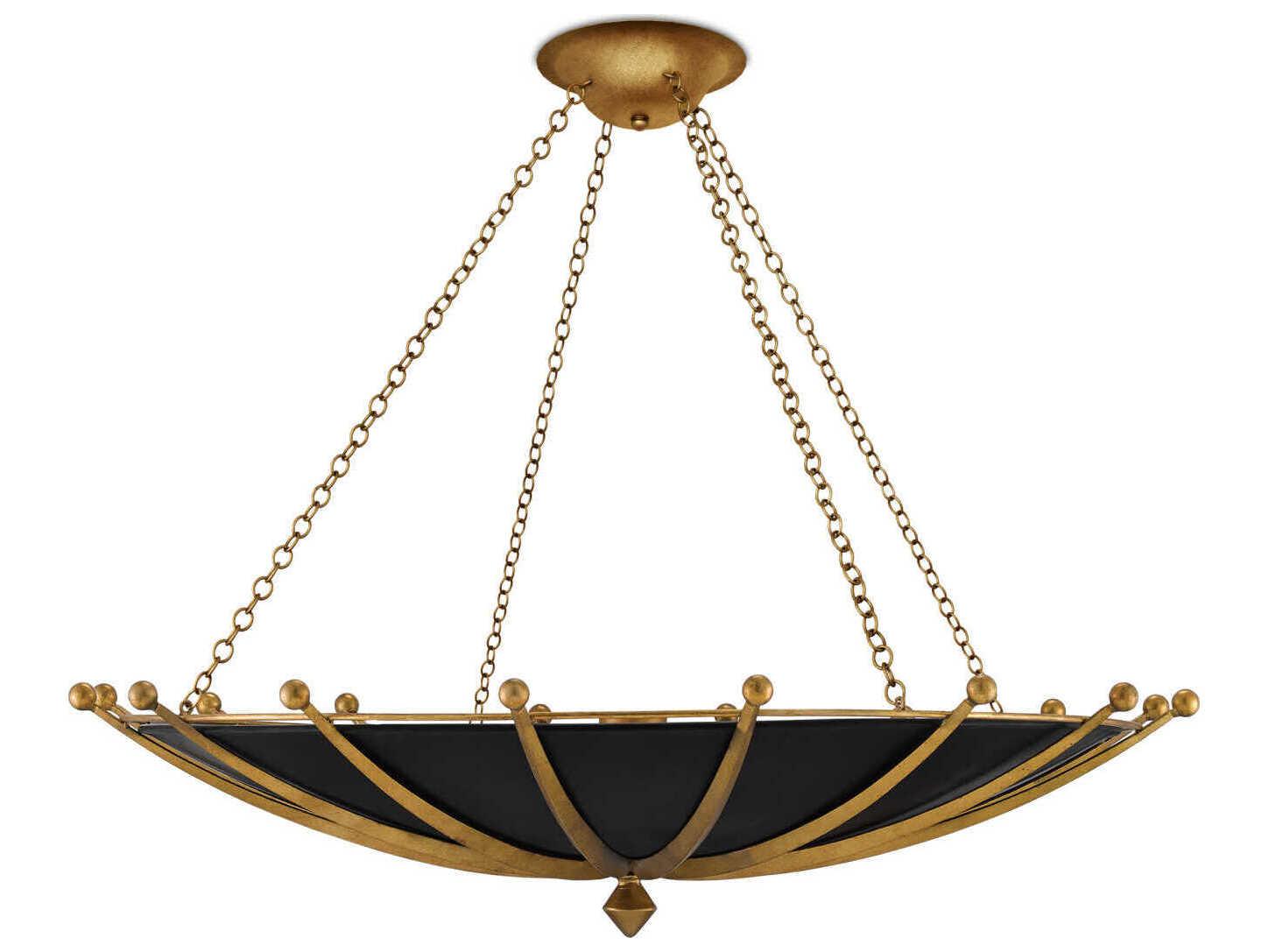 Currey & Company Fontaine 6-Light Black Bowl Pendant