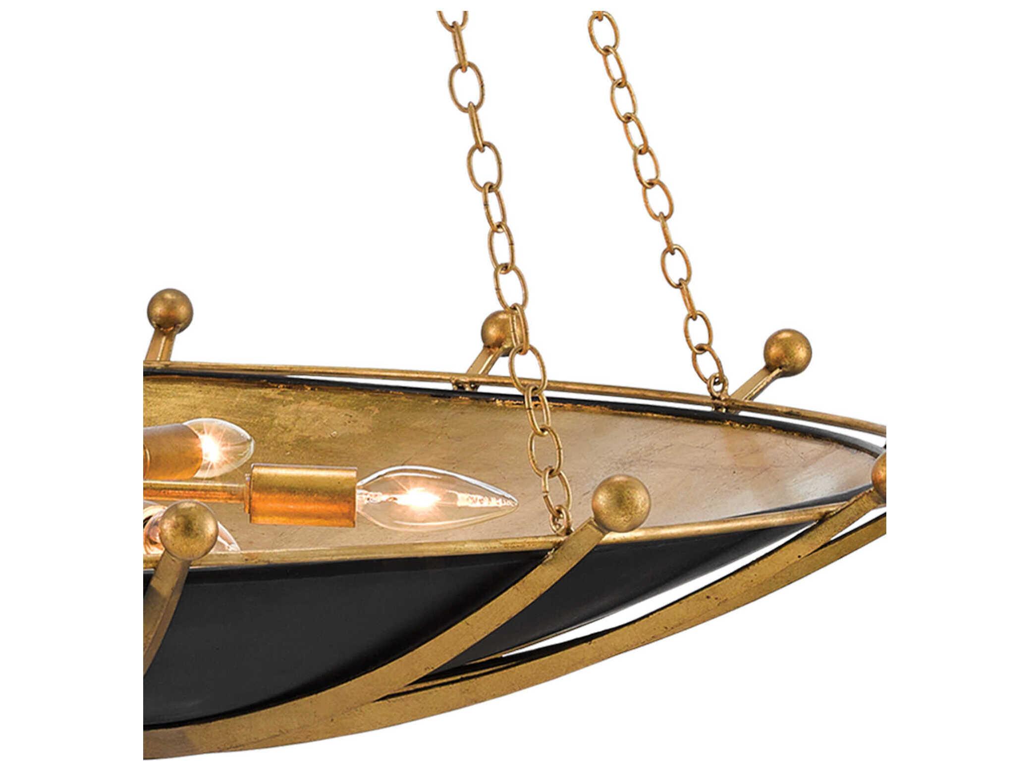 Currey & Company Fontaine 6-Light Black Bowl Pendant
