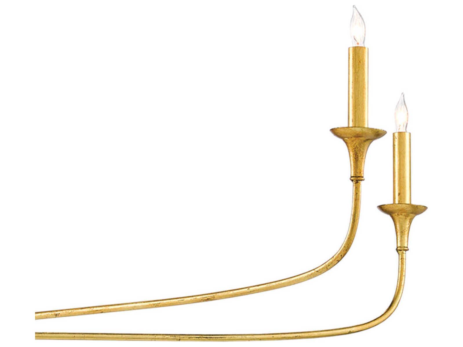 Currey & Company Nottaway 6-Light Contemporary Gold Leaf Candelabra Chandelier
