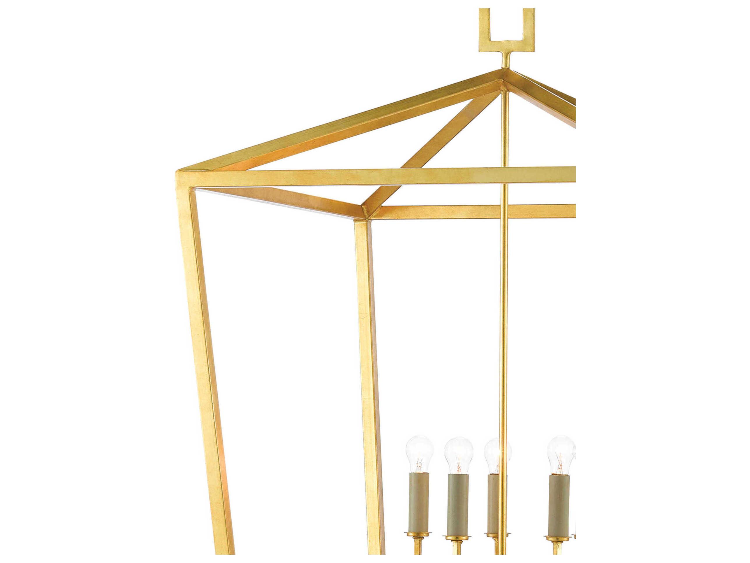 Currey & Company Denison 5-Light Contemporary Gold Leaf Candelabra Chandelier