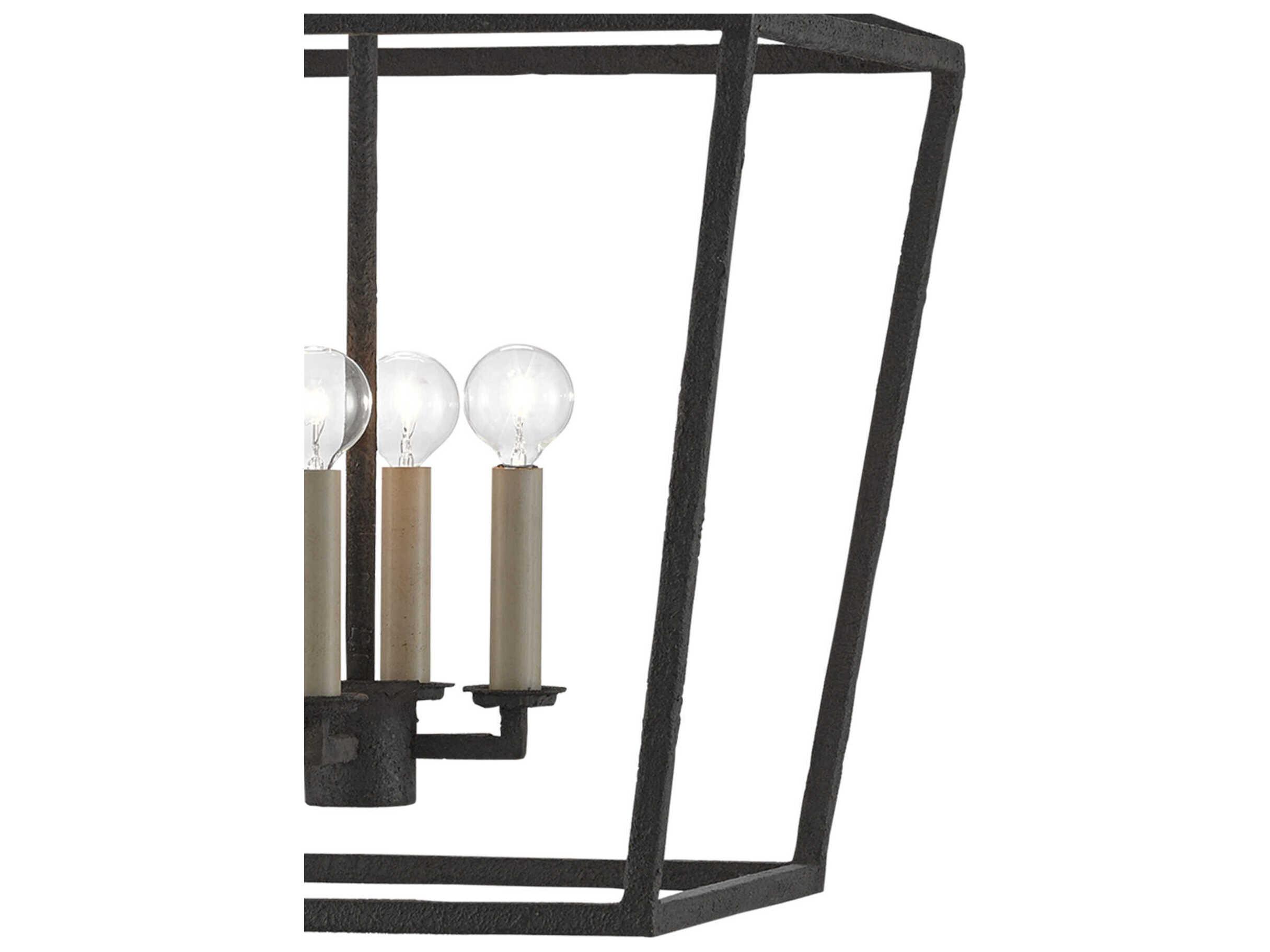 Currey & Company Denison 4-Light Mole Black Candelabra Chandelier