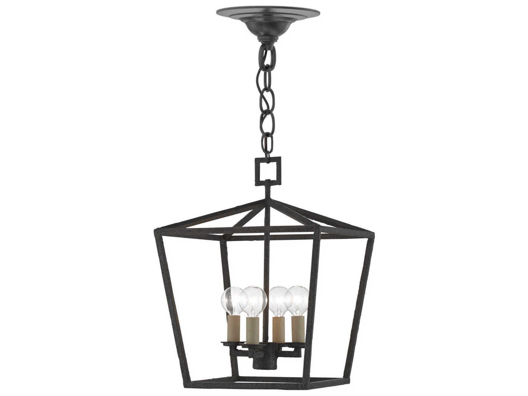 Currey & Company Denison 4-Light Mole Black Candelabra Chandelier
