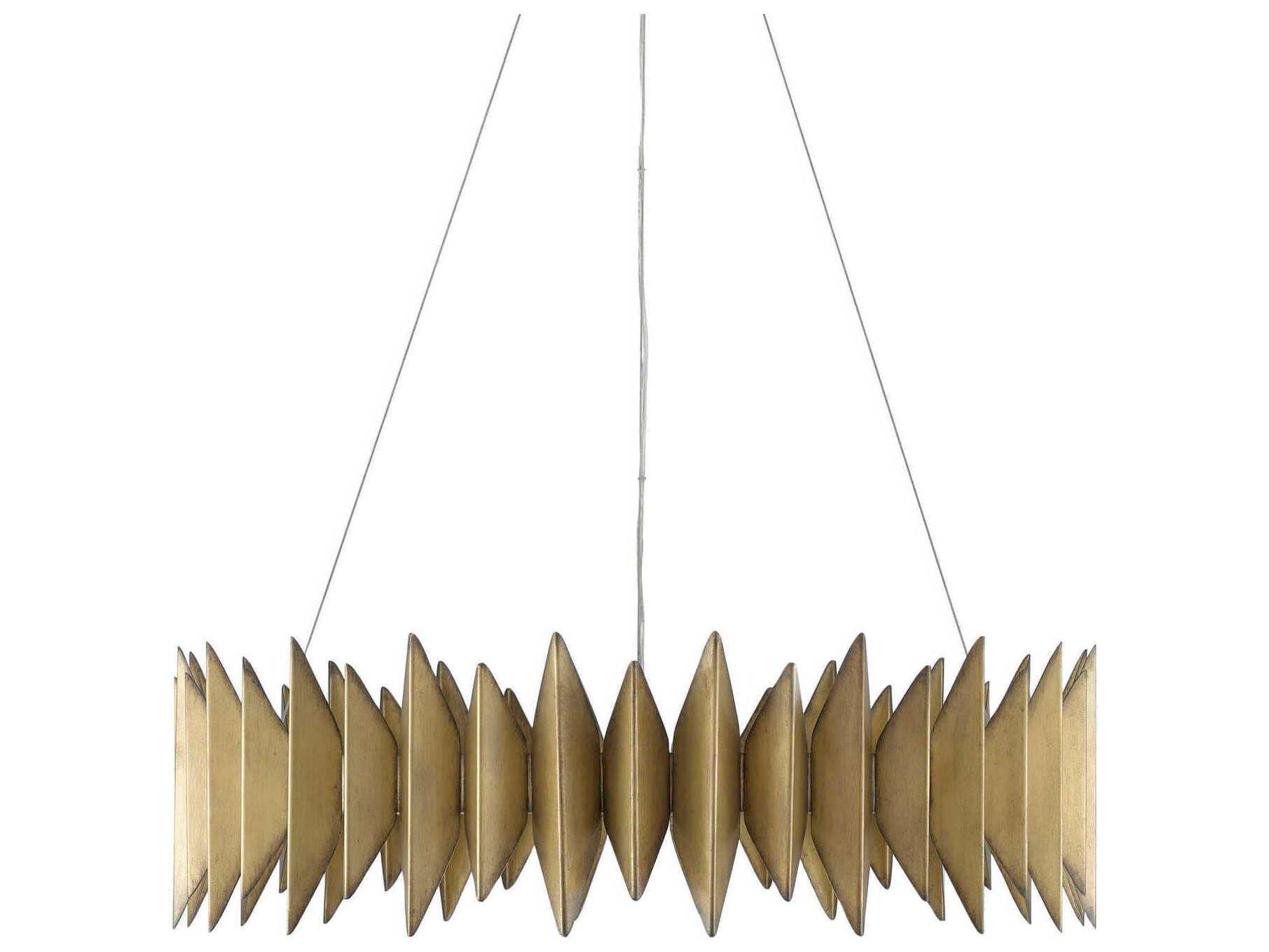 Currey & Company Potter 8-Light Aurora Antique Gold Round Pendant