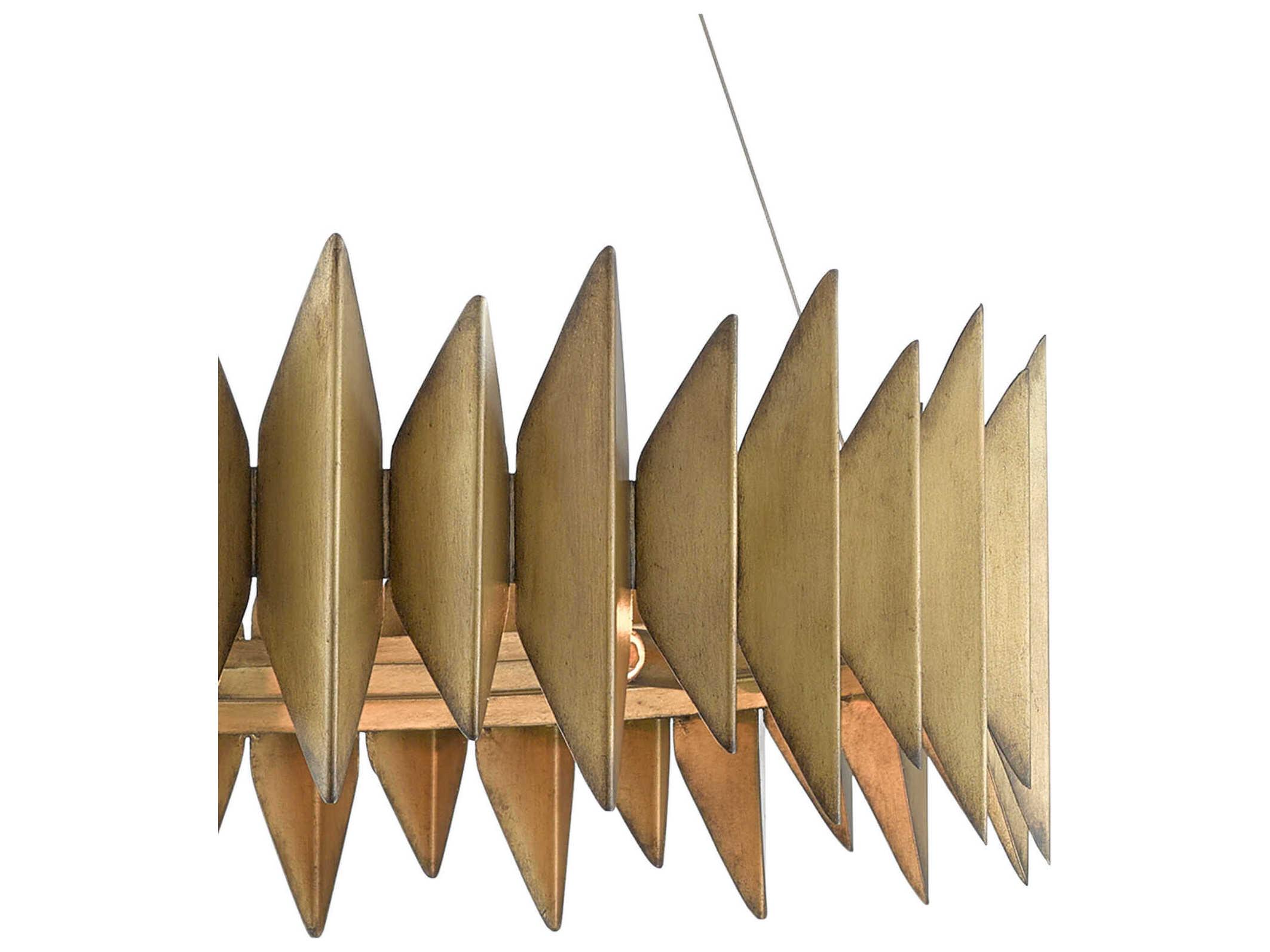 Currey & Company Potter 8-Light Aurora Antique Gold Round Pendant