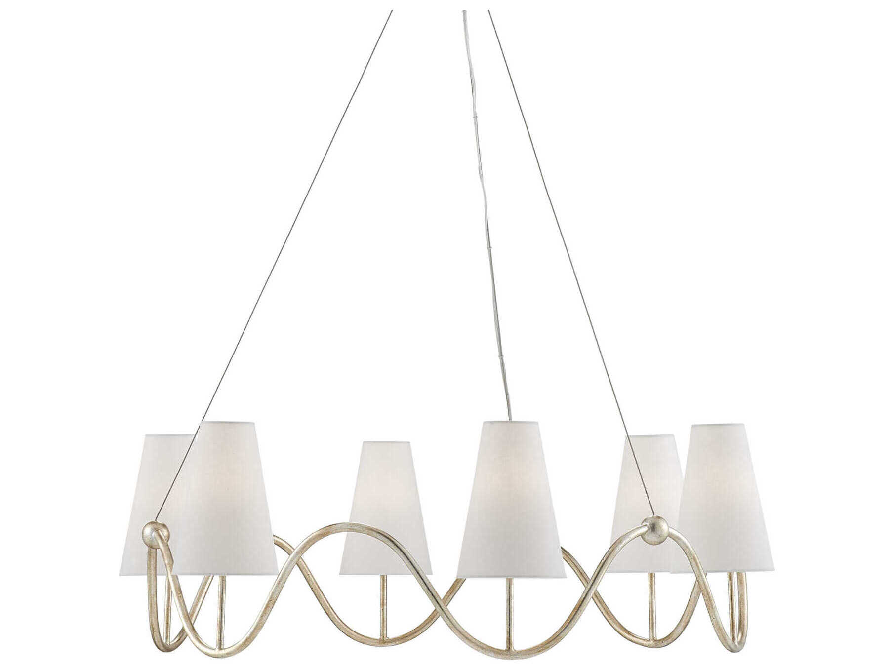Currey & Company Kadir 6-Light Silver Granello Chandelier