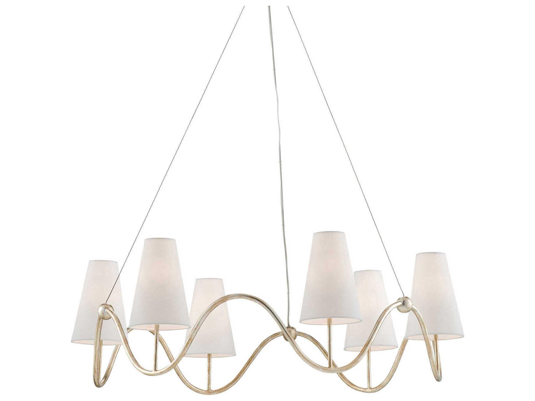 Currey & Company Kadir 6-Light Silver Granello Chandelier