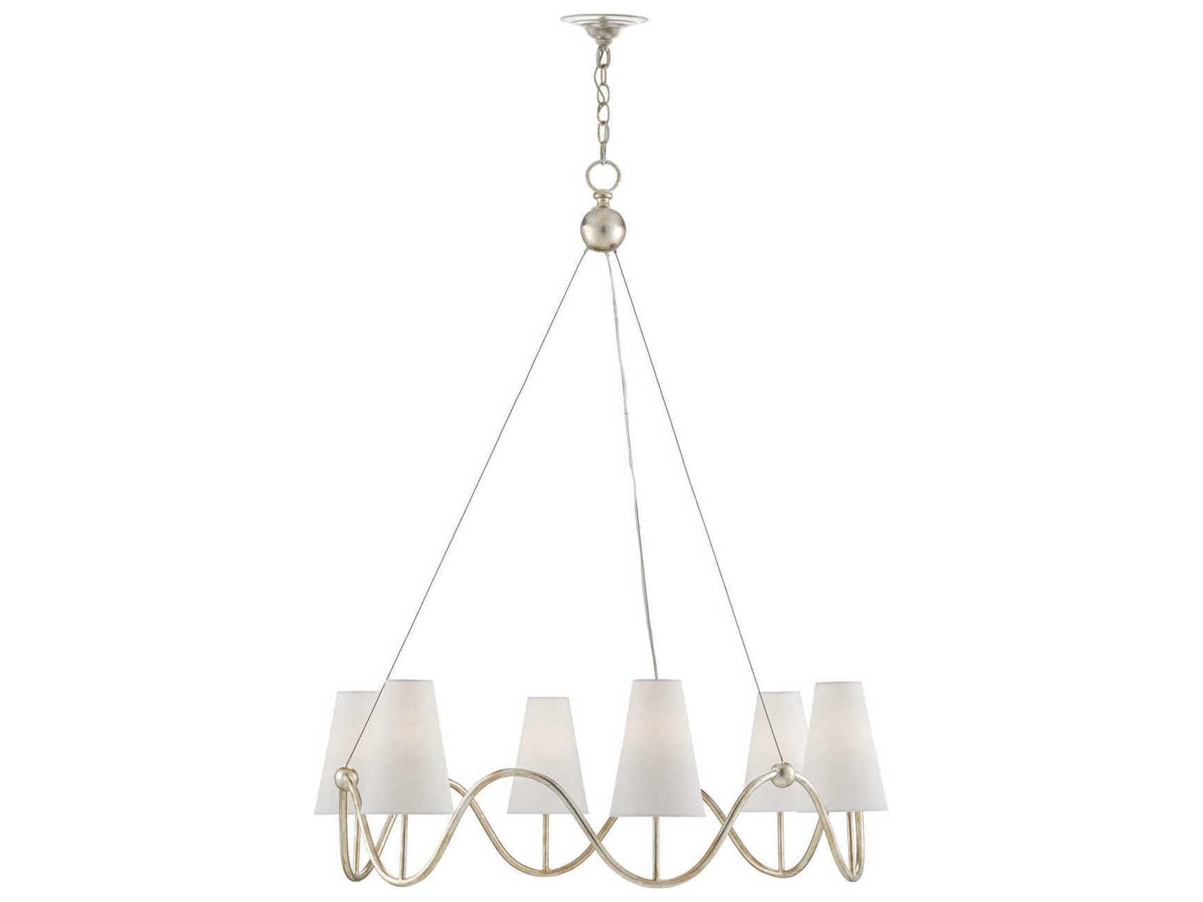 Currey & Company Kadir 6-Light Silver Granello Chandelier