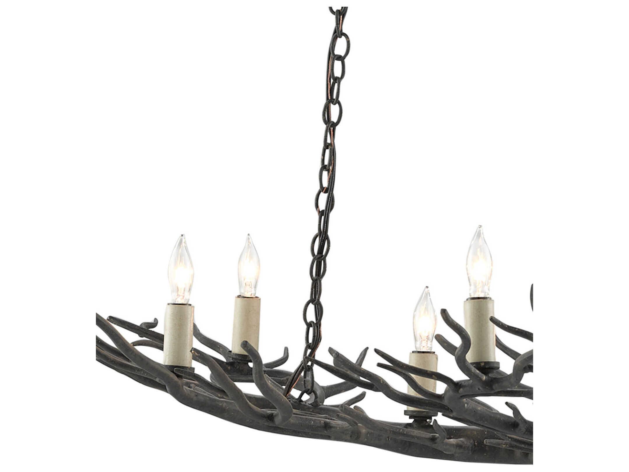 Currey & Company Rainforest 9-Light Rustic Bronze Candelabra Chandelier
