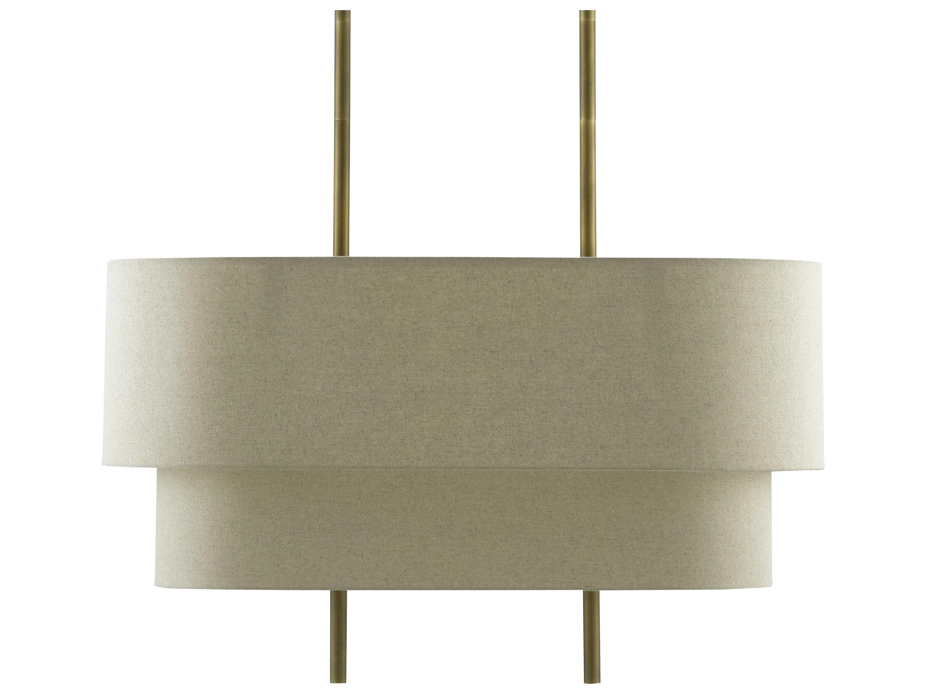 Currey & Company Combermere 4-Light Antique Brass Round Tiered Island Pendant