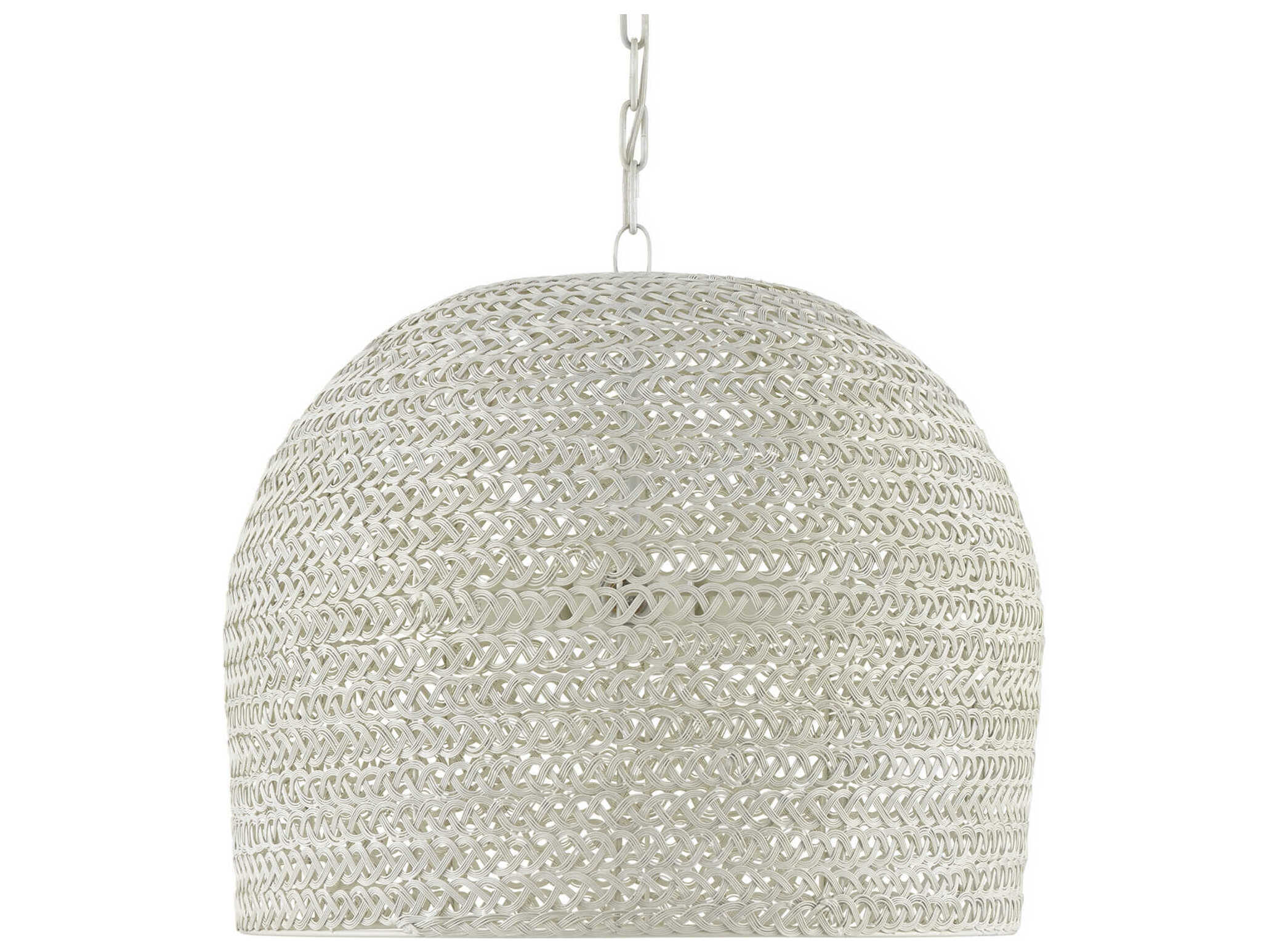 Currey & Company Piero 3-Light White Dome Pendant