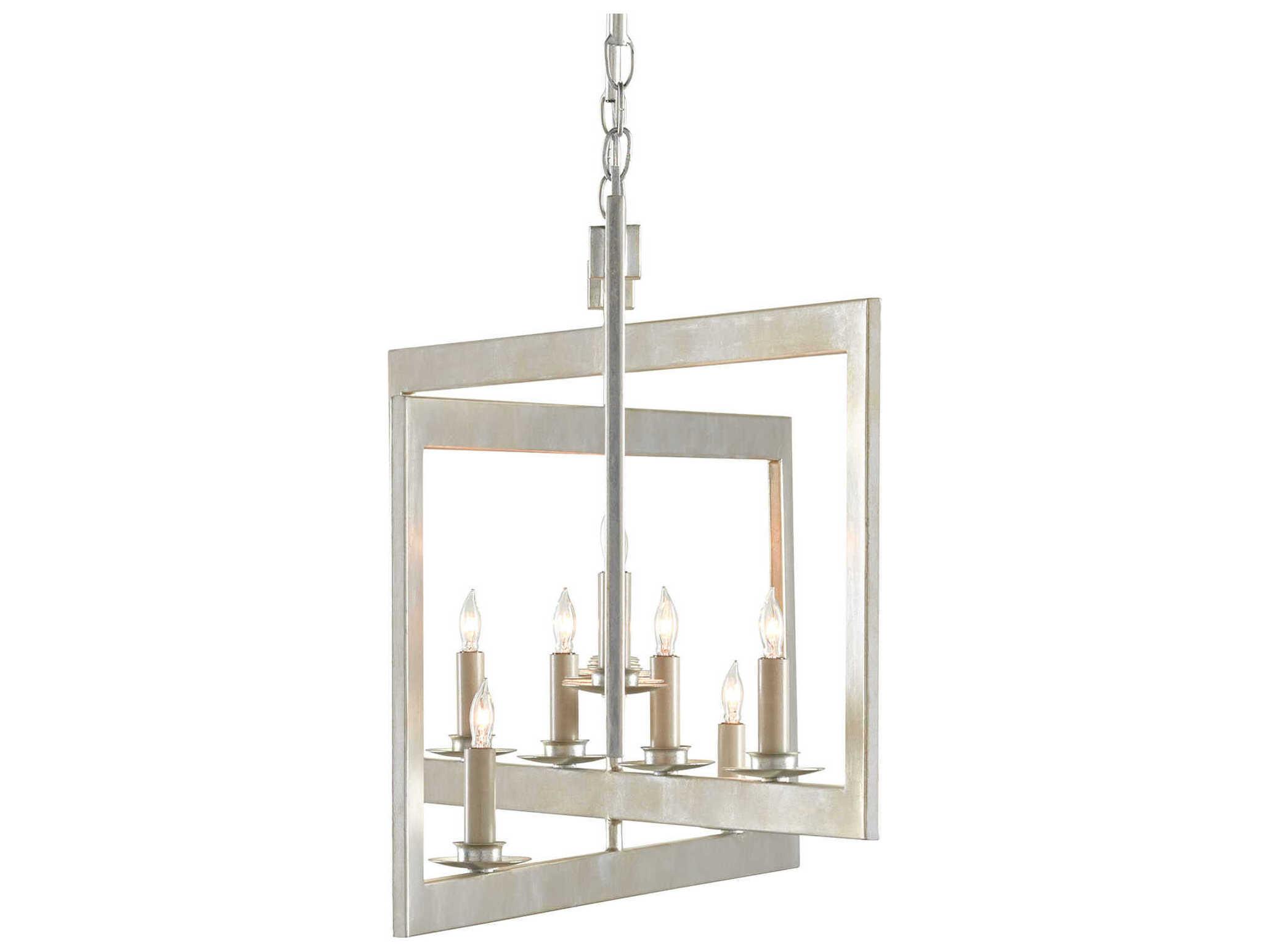 Currey & Company Middleton 11-Light Contemporary Silver Leaf Island Pendant