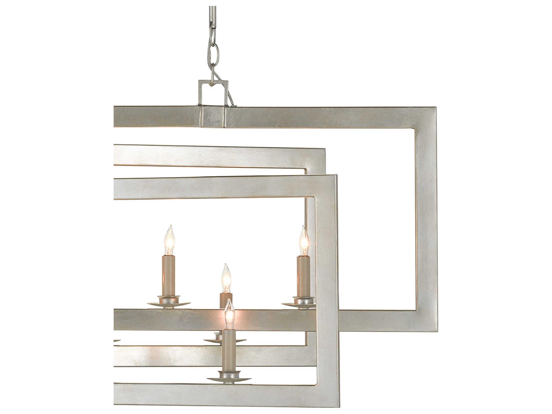 Currey & Company Middleton 11-Light Contemporary Silver Leaf Island Pendant