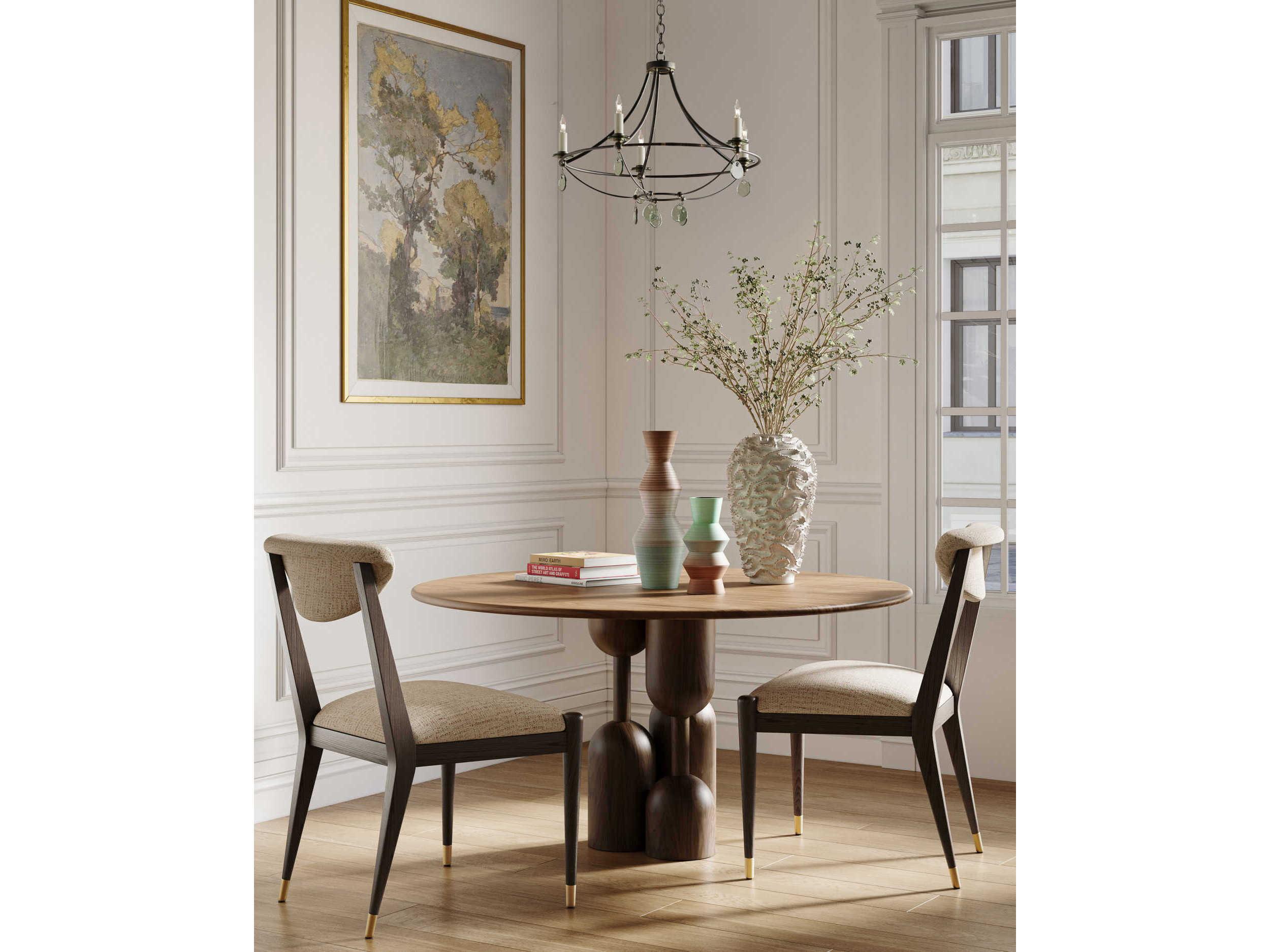 Currey & Company Novella 5-Light Mayfair Black Glass Candelabra Round Chandelier