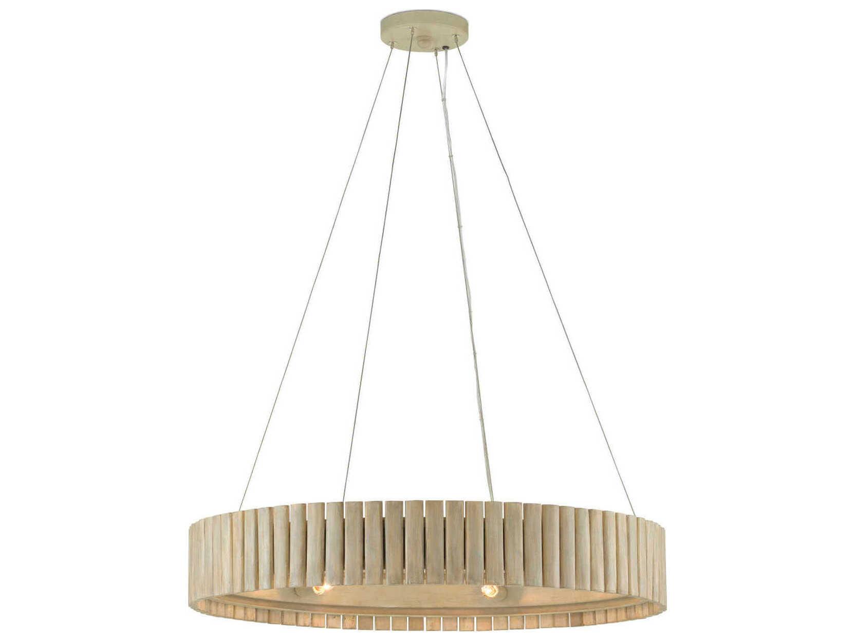 Currey & Company Tetterby 6-Light Light Taupe Smokewood Brown Chandelier