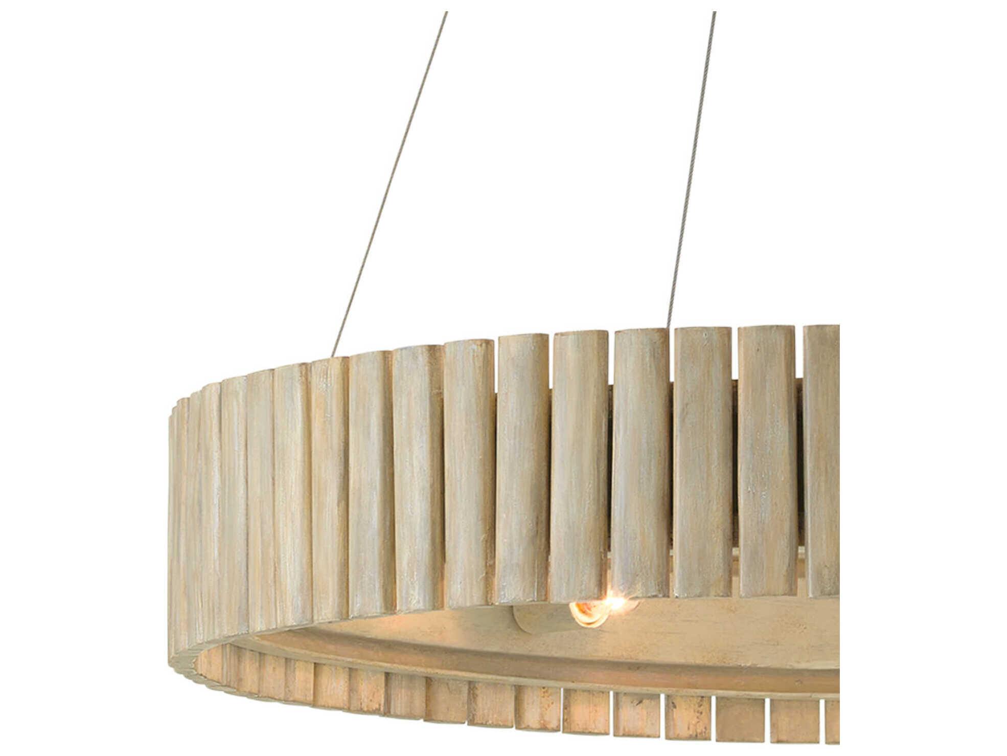 Currey & Company Tetterby 6-Light Light Taupe Smokewood Brown Chandelier