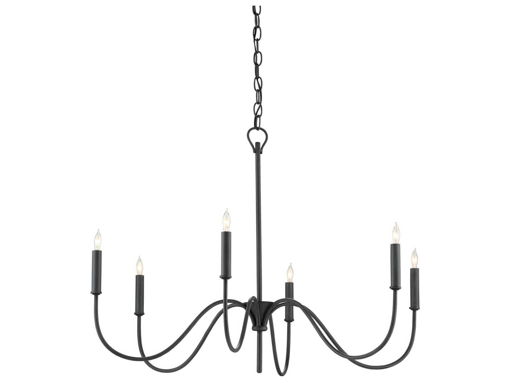Currey & Company Tirrell 6-Light Antique Black Candelabra Chandelier