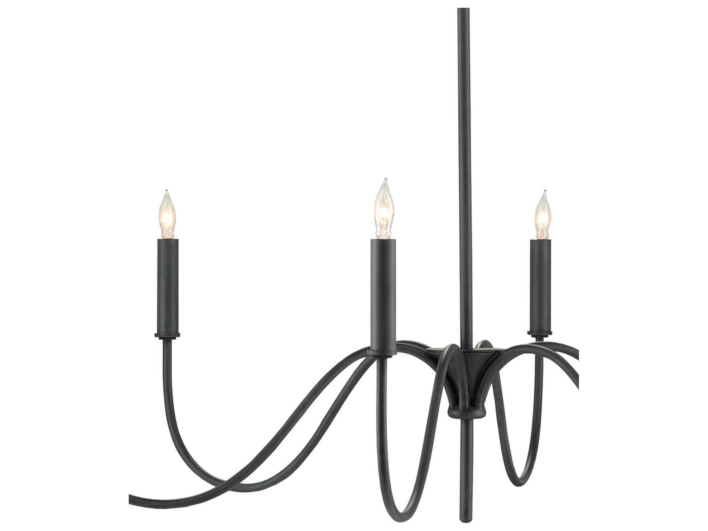 Currey & Company Tirrell 6-Light Antique Black Candelabra Chandelier
