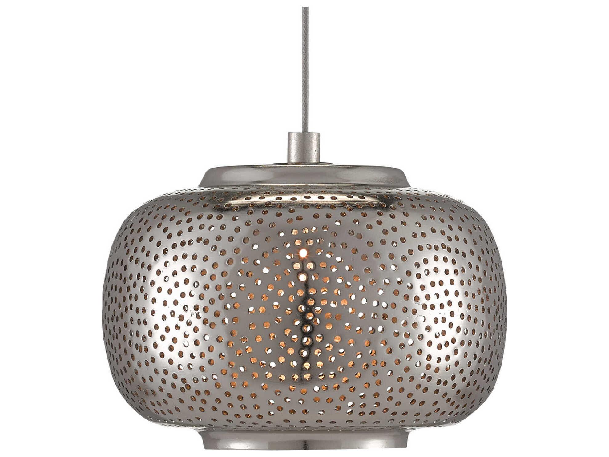 Currey & Company Pepper 3-Light Painted Silver Nickel Globe Mini Pendant