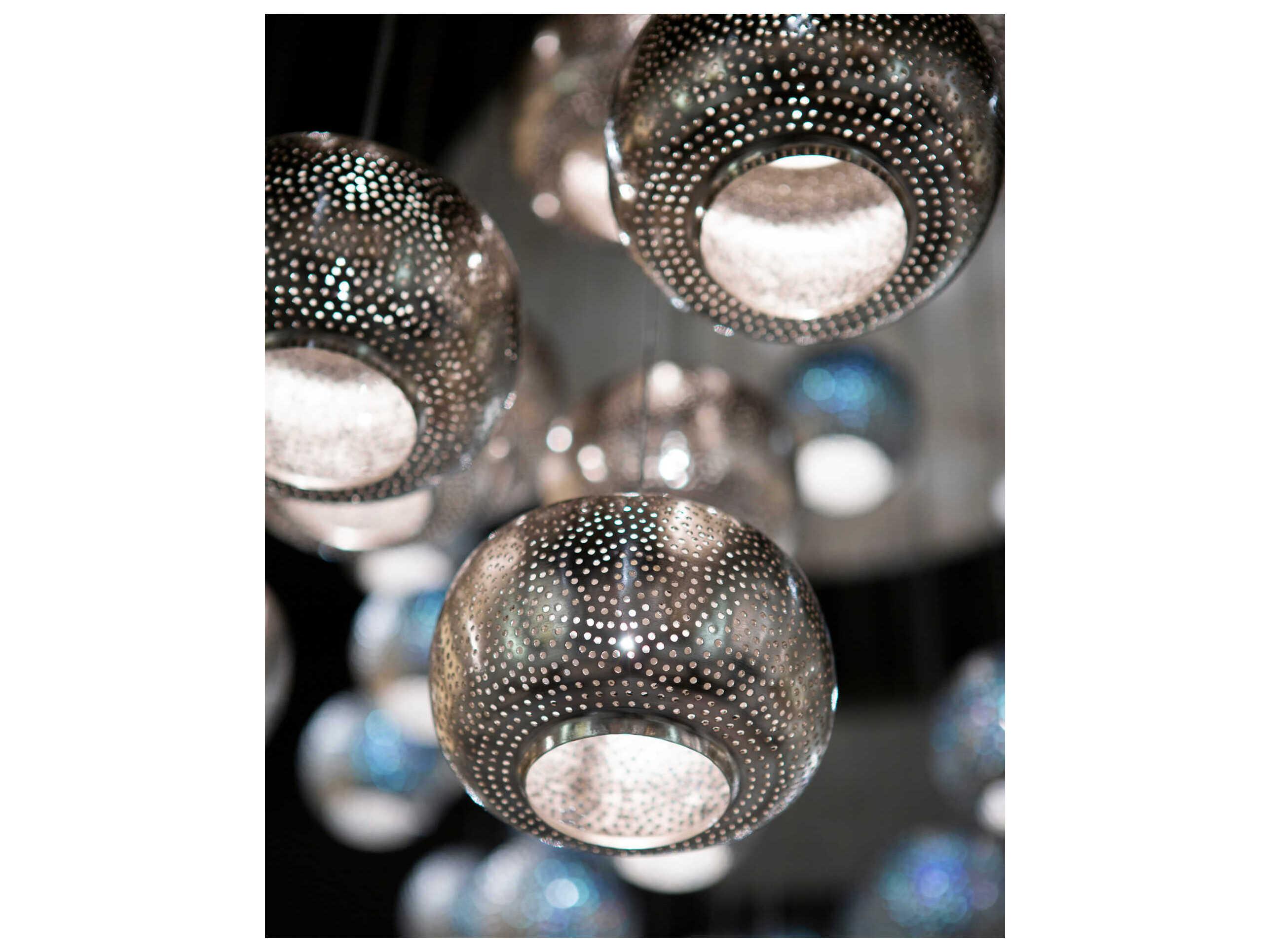 Currey & Company Pepper 15-Light Painted Silver Nickel Globe Pendant