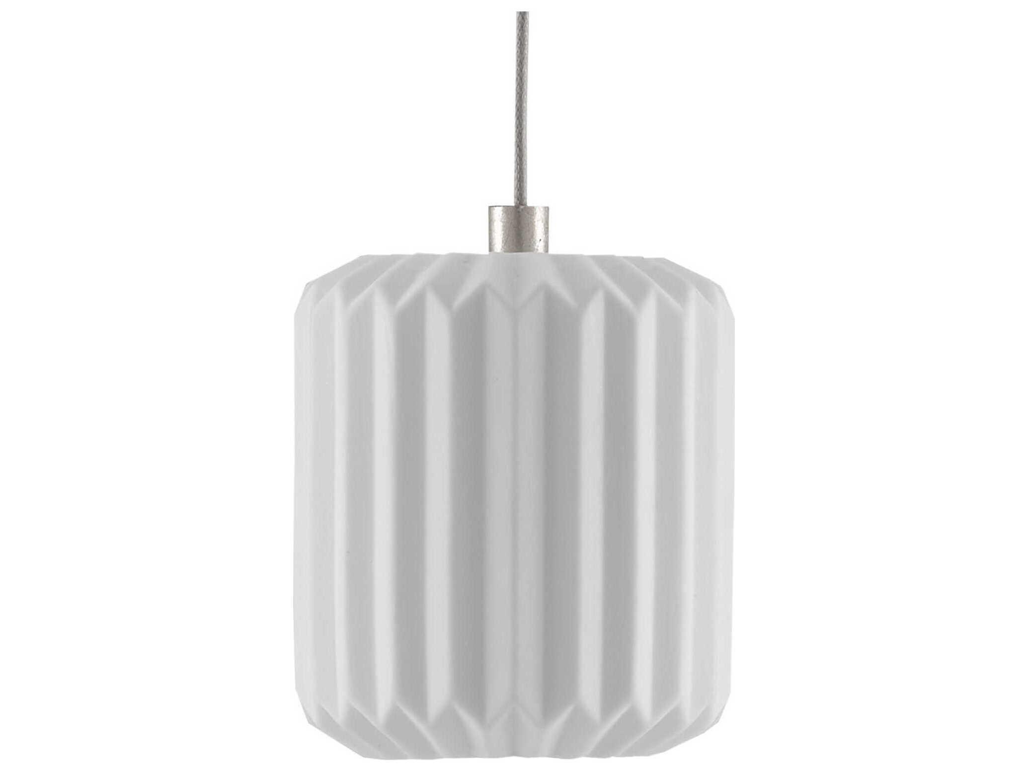 Currey & Company Dove 7-Light Painted Silver White Cylinder Pendant