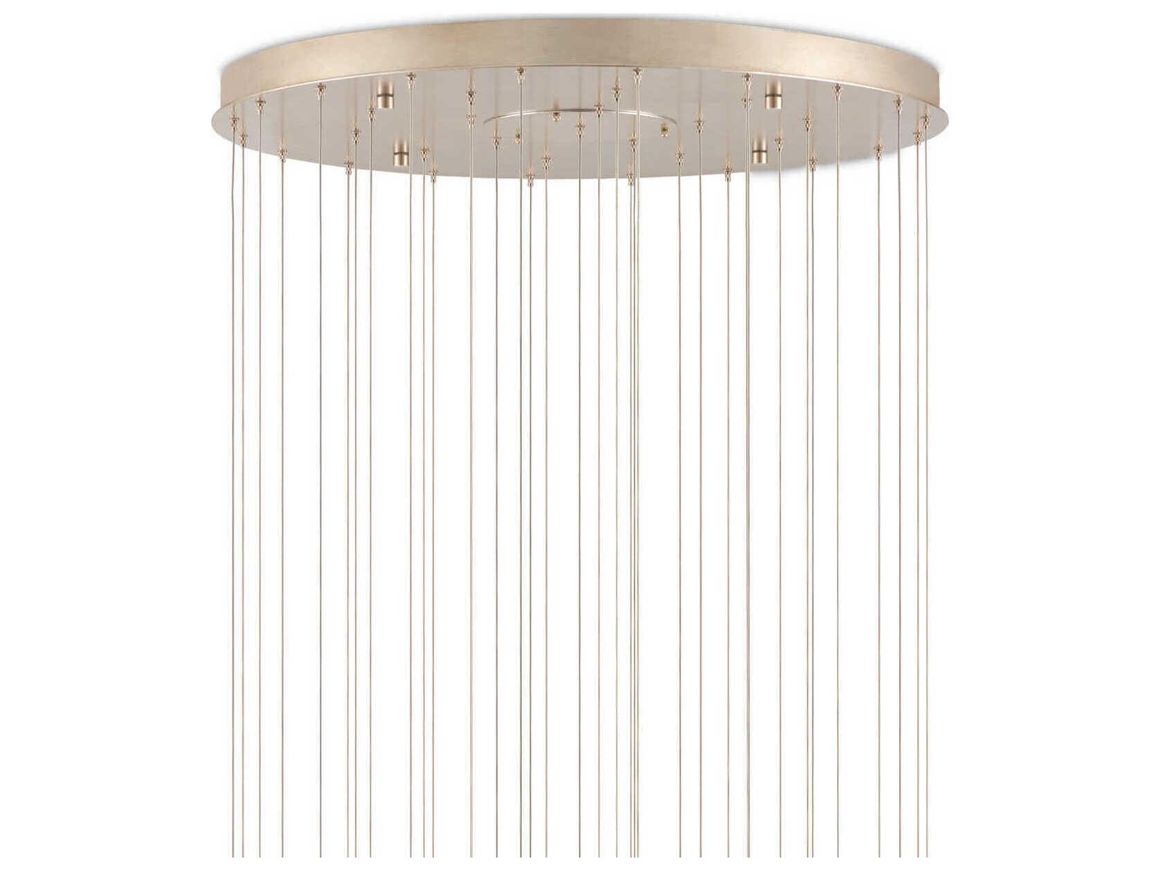 Currey & Company Dove 36-Light Painted Silver White Cylinder Pendant