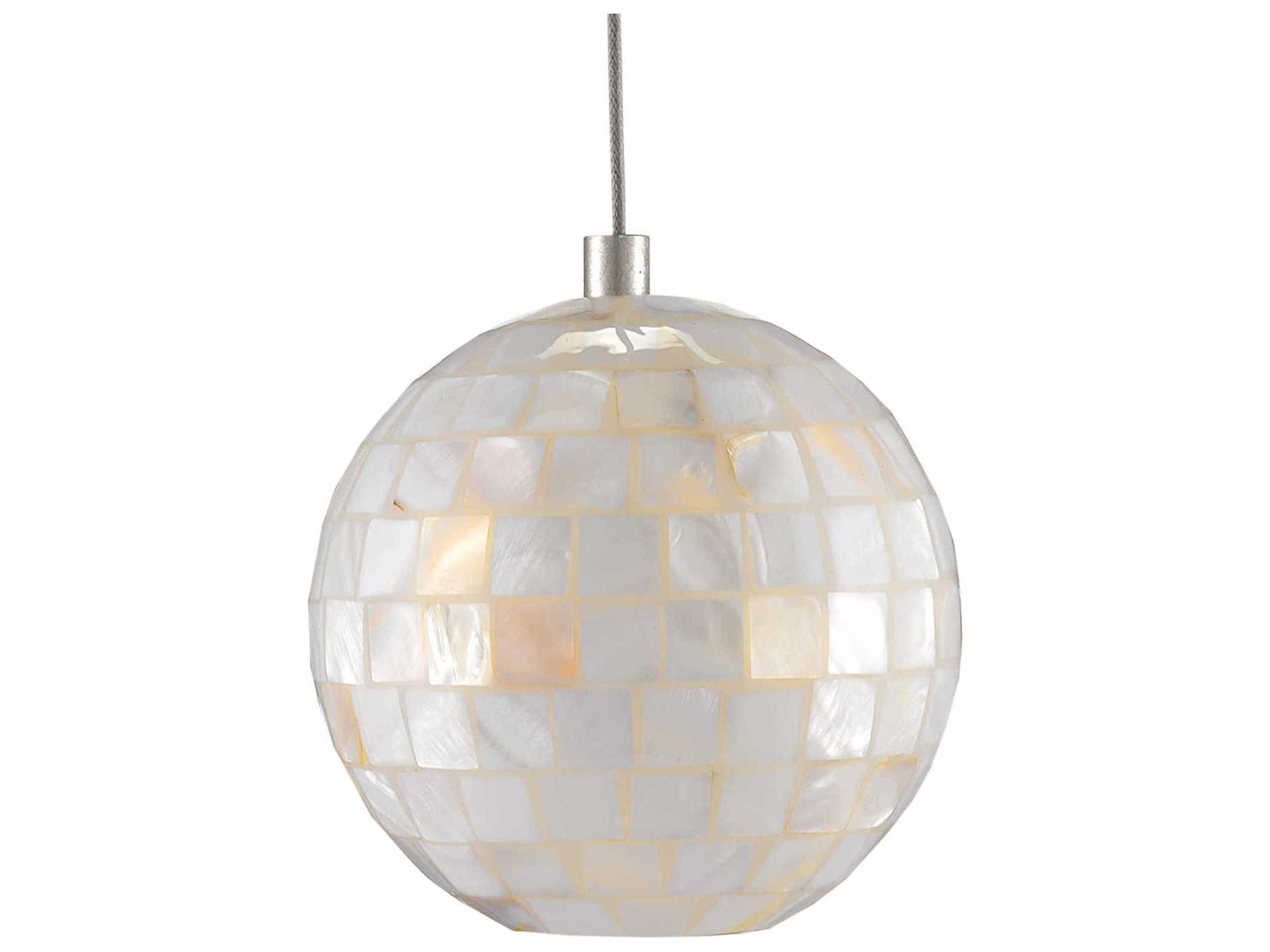 Currey & Company Finhorn 1-Light Painted Silver Pearl Globe Mini Pendant