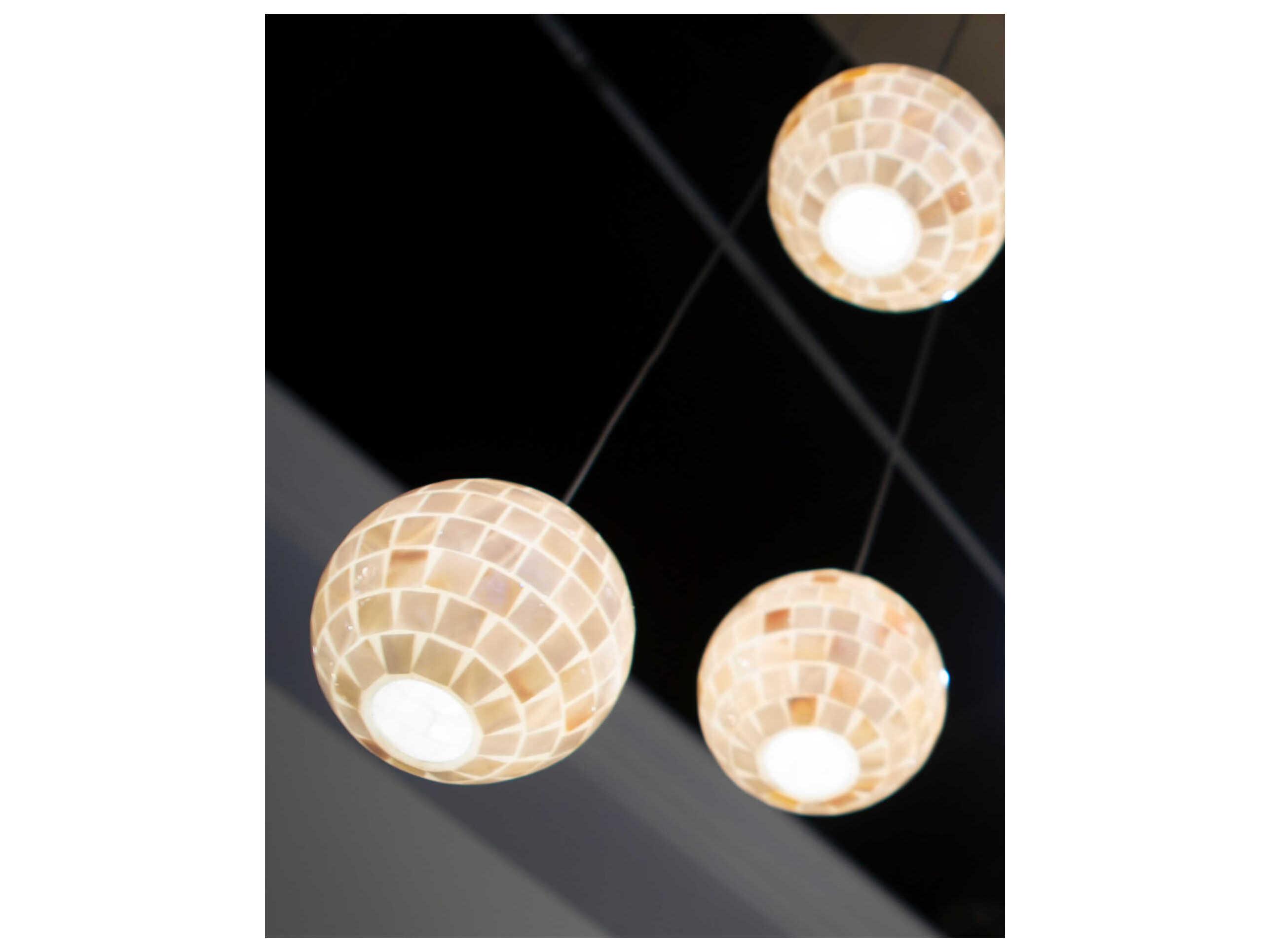 Currey & Company Finhorn 3-Light Painted Silver Pearl Globe Mini Pendant