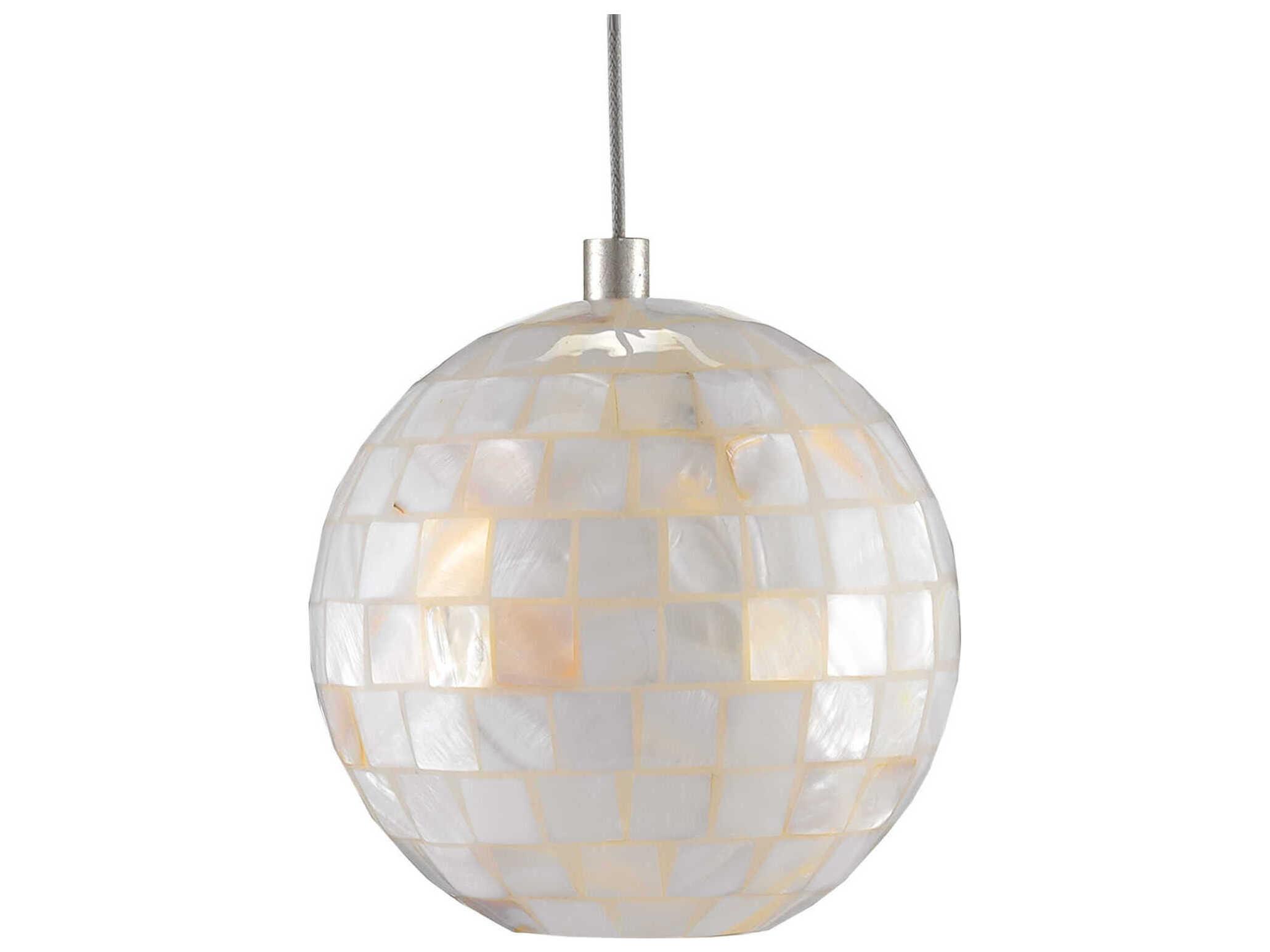 Currey & Company Finhorn 15-Light Painted Silver Pearl Globe Pendant