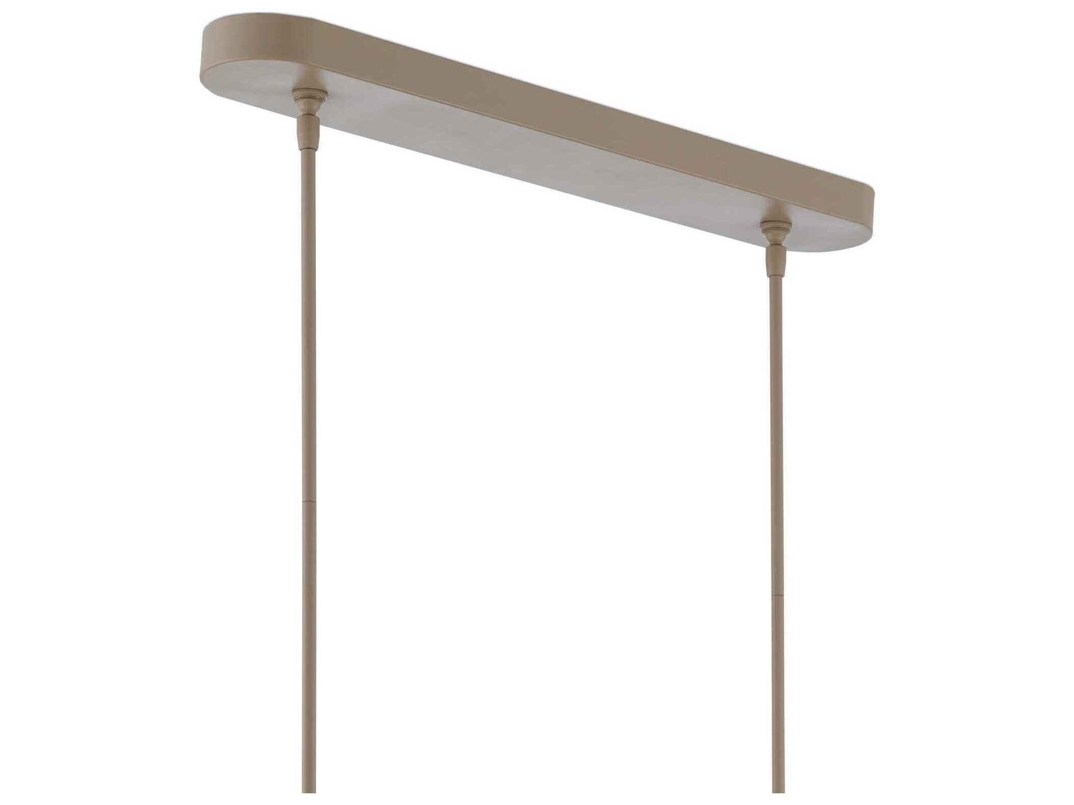 Currey & Company Mereworth 5-Light Natural Rope Beige Brown Linear Island Pendant