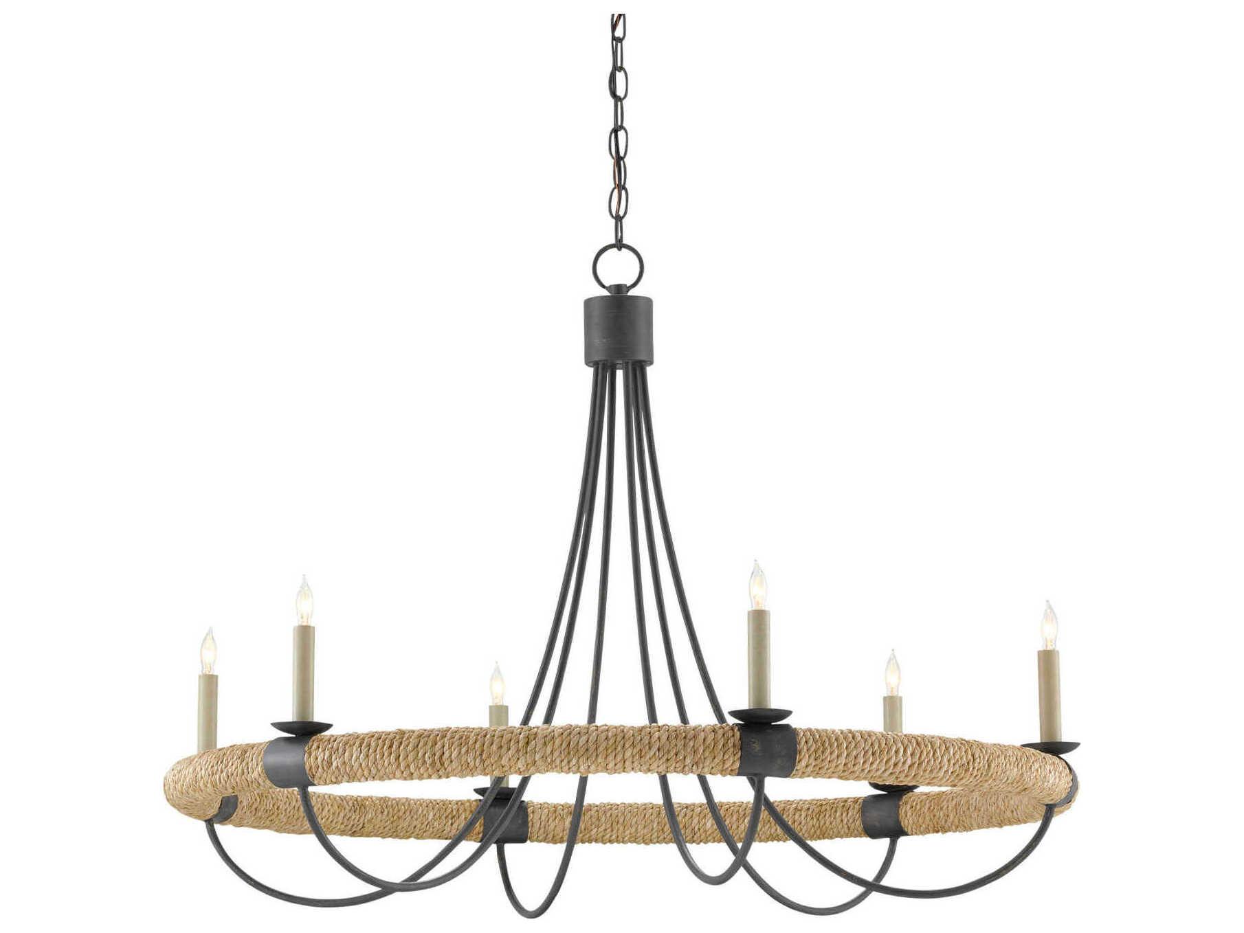 urrey & Company Shipwright 6-Light Black Chandelie