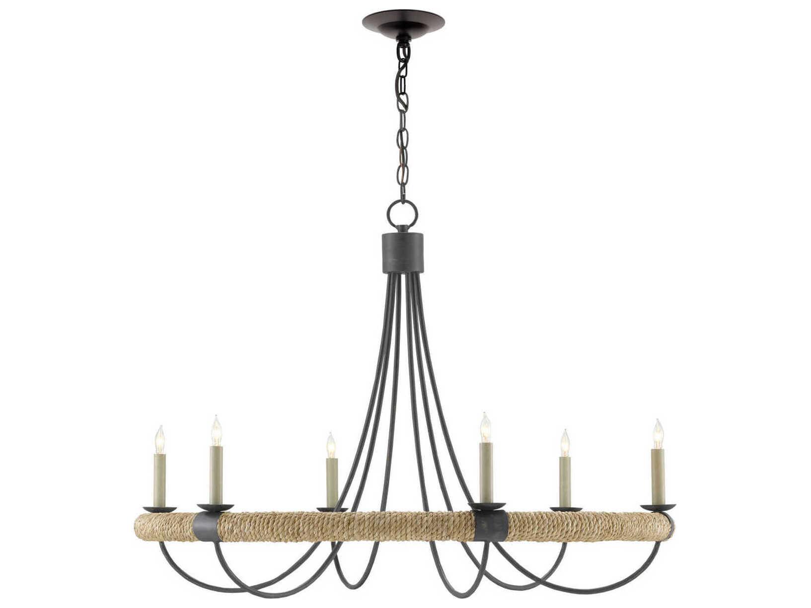urrey & Company Shipwright 6-Light Black Chandelie