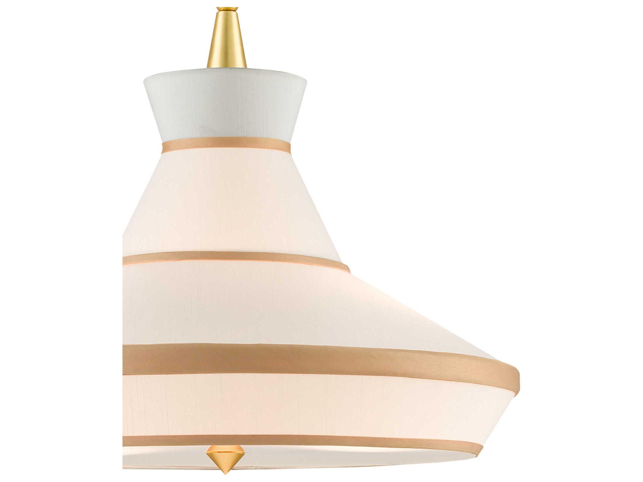 Currey & Company Perth 2-Light Gold Leaf White Pendant