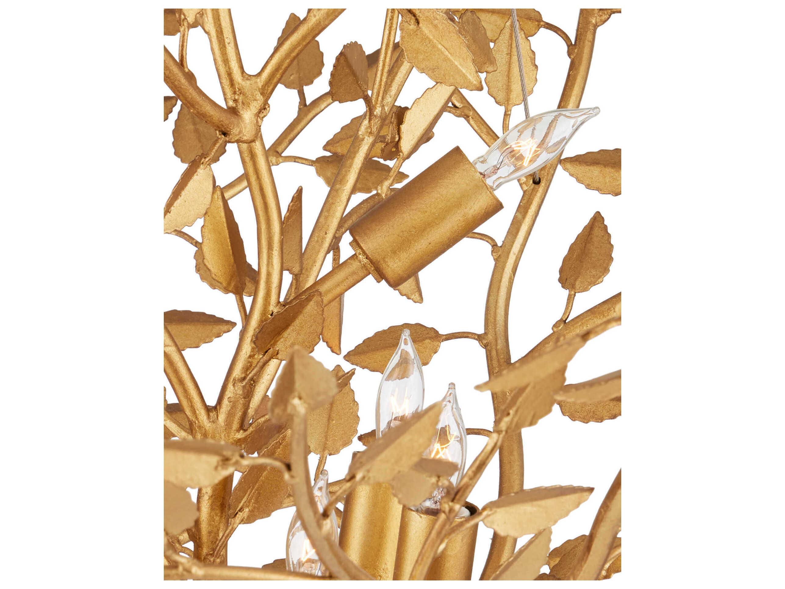 Currey & Company Huckleberry 8-Light Contemporary Gold Leaf Chandelier