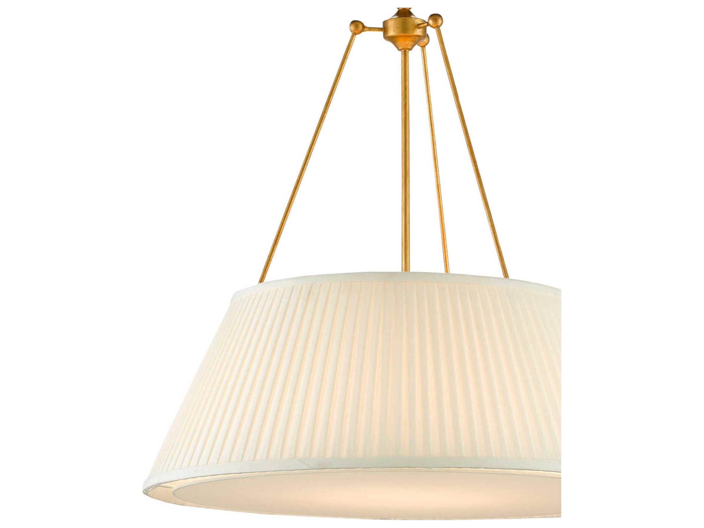 Currey & Company Lytham 1-Light Antique Gold Leaf White LED Pendant