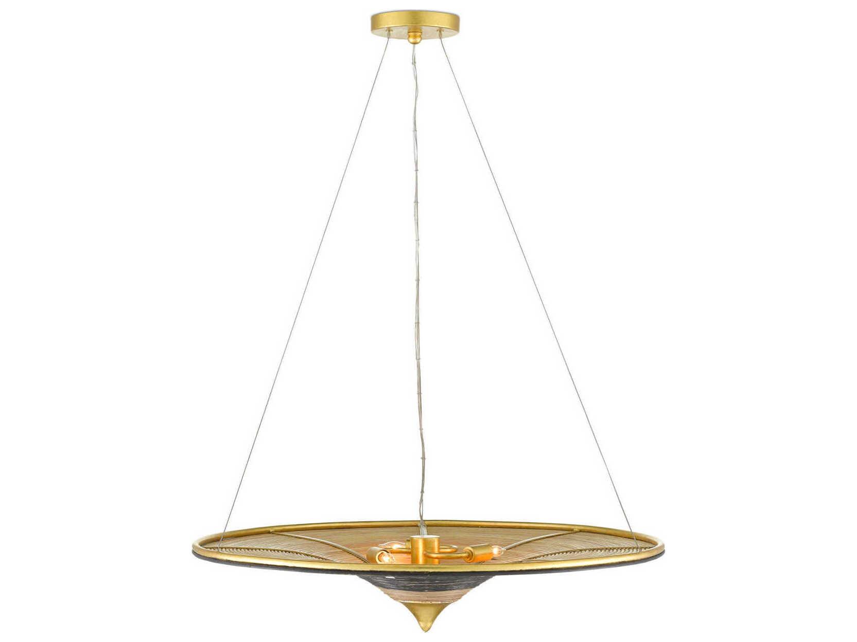 Currey & Company Canaan 3-Light Black Round Pendant