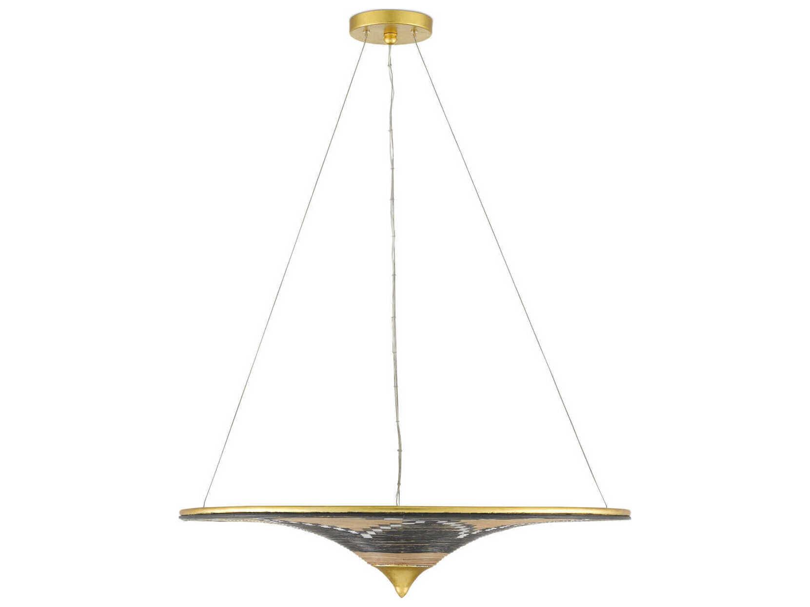 Currey & Company Canaan 3-Light Black Round Pendant