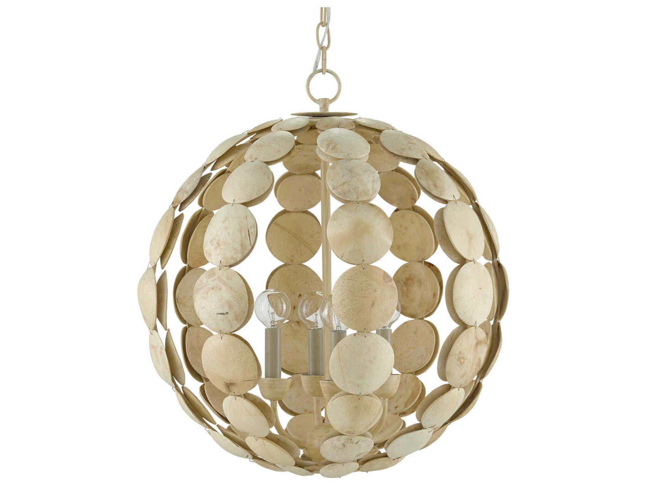 Currey & Company Tartufo 4-Light Coco Cream Brown Chandelier