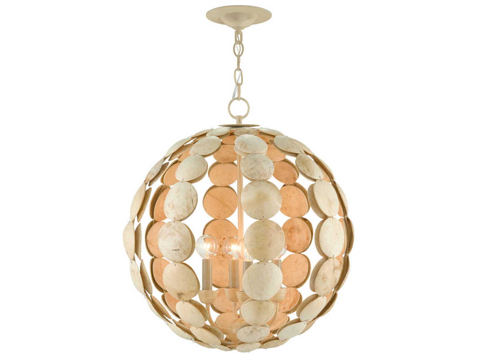 Currey & Company Tartufo 4-Light Coco Cream Brown Chandelier