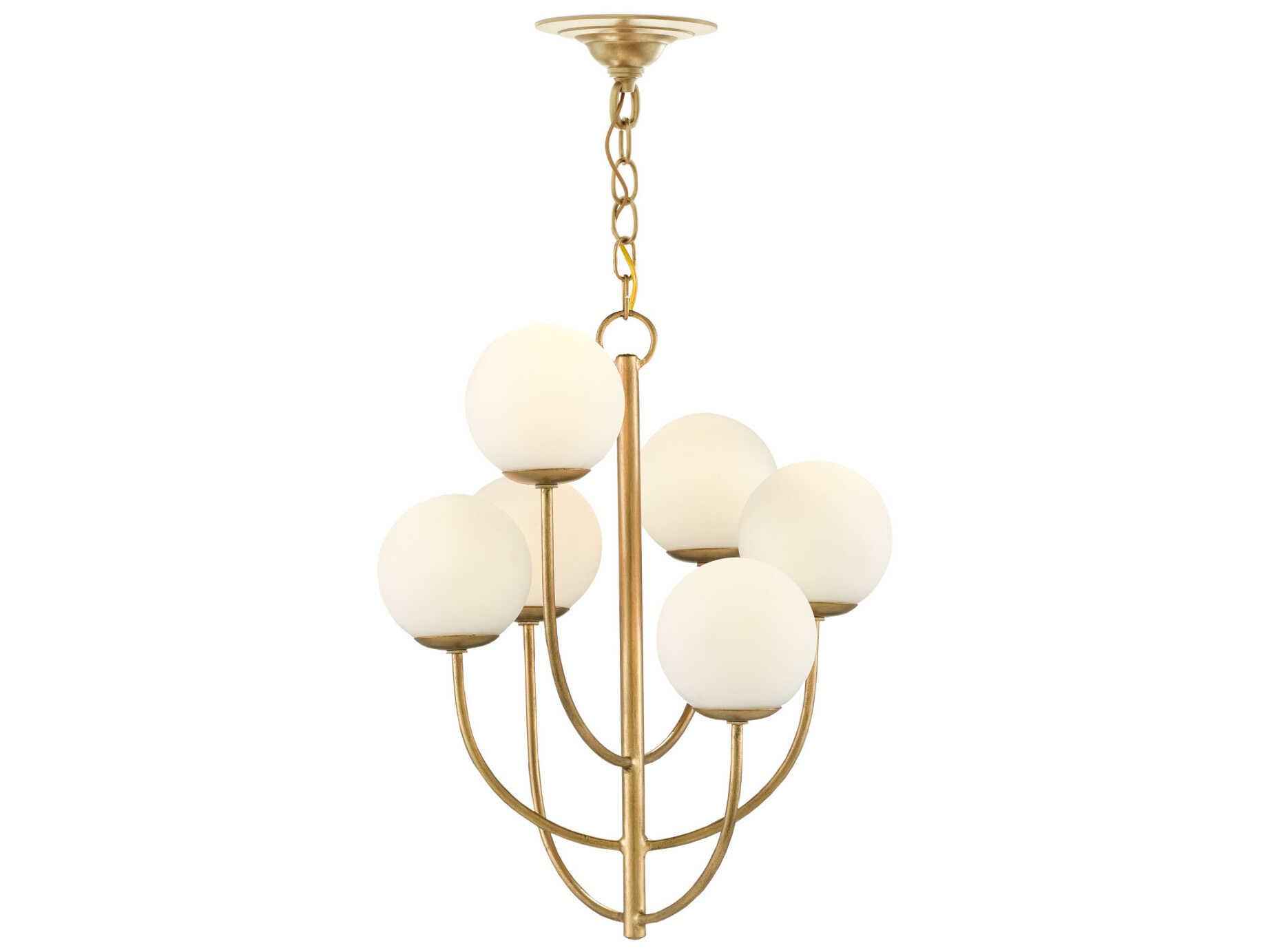 Currey & Company Sunnylands 6-Light Brass Glass Globe Chandelier