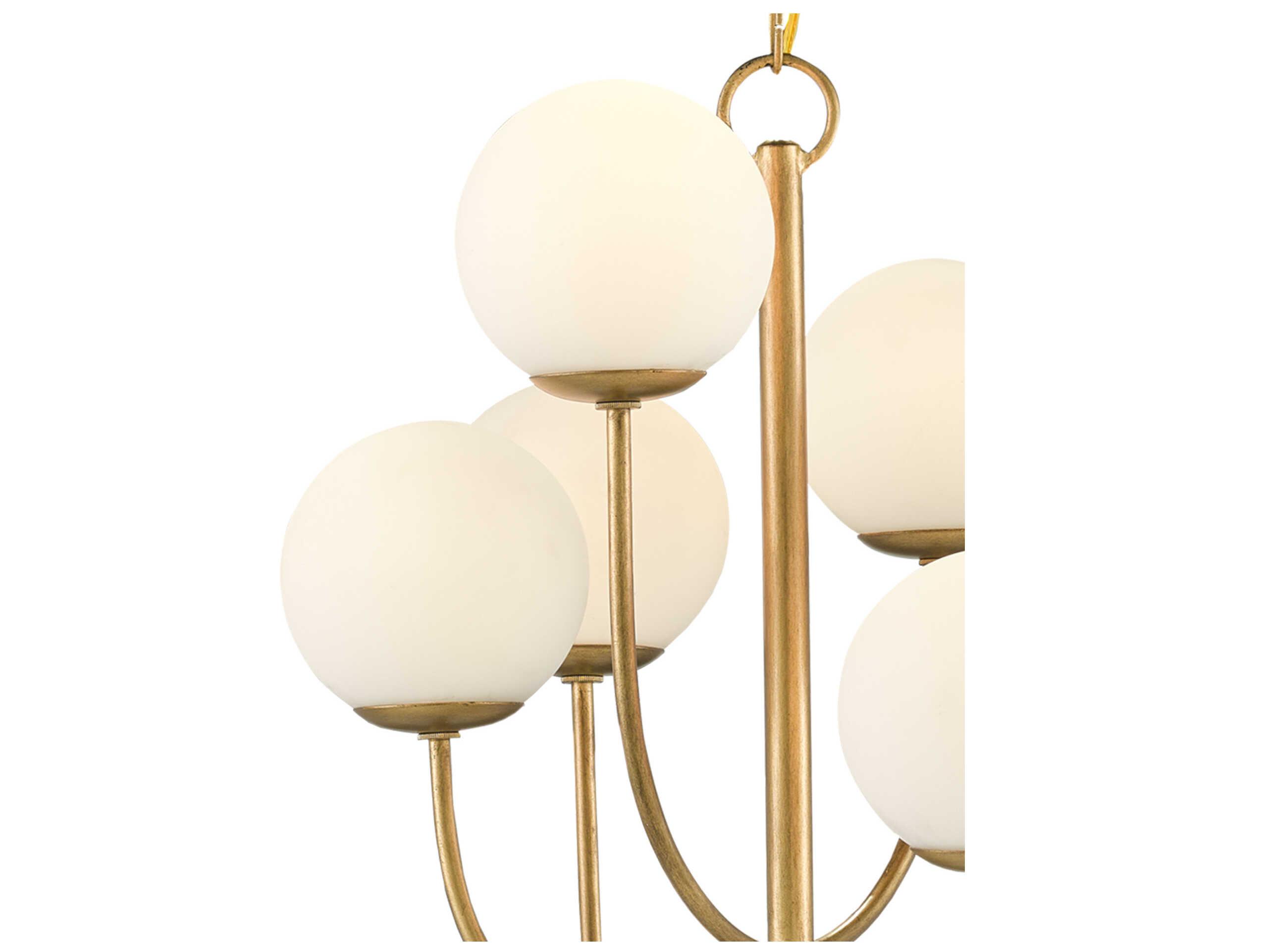 Currey & Company Sunnylands 6-Light Brass Glass Globe Chandelier