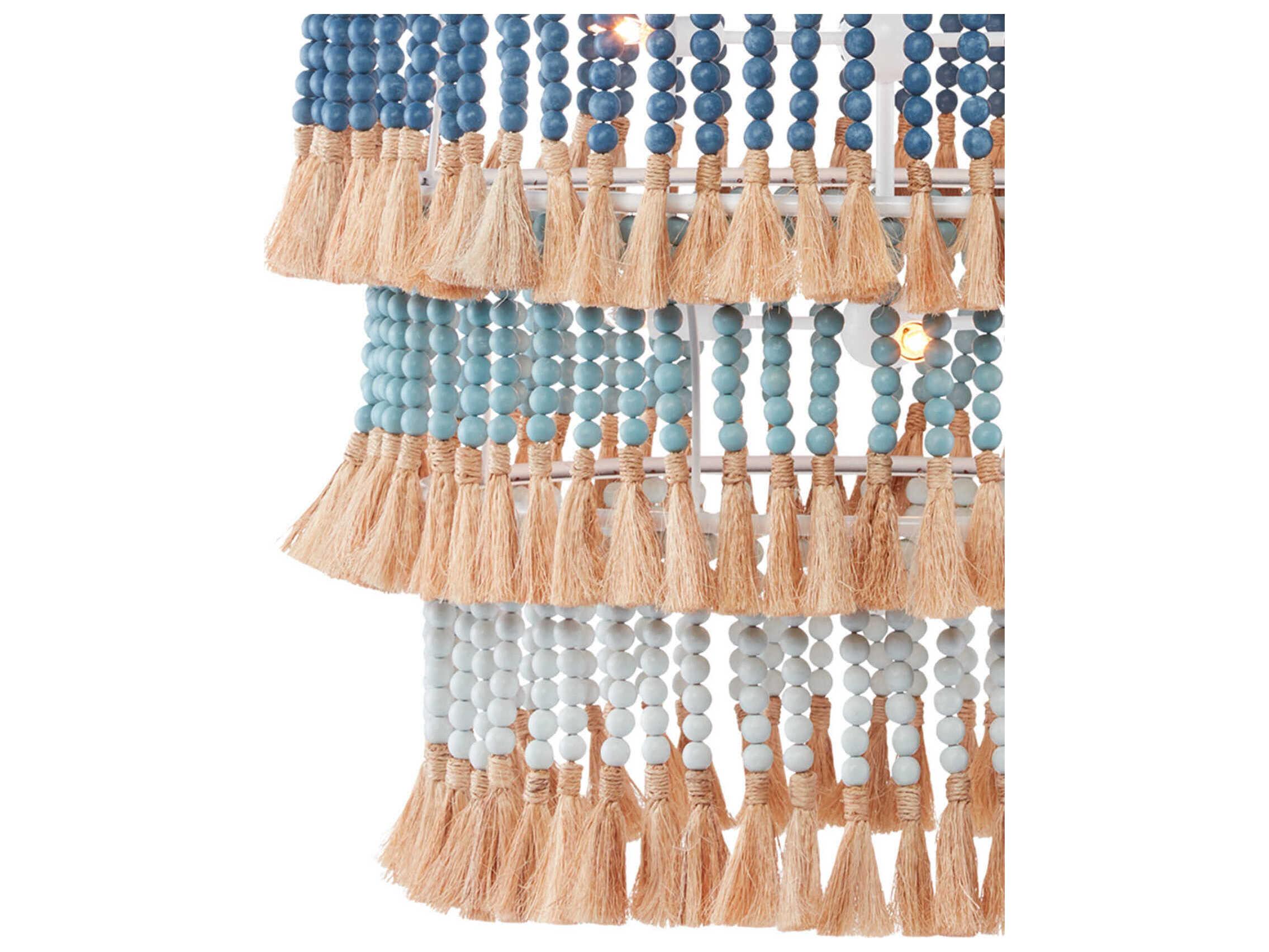 Currey & Company St. Barts 7-Light Blue Tiered Pendant