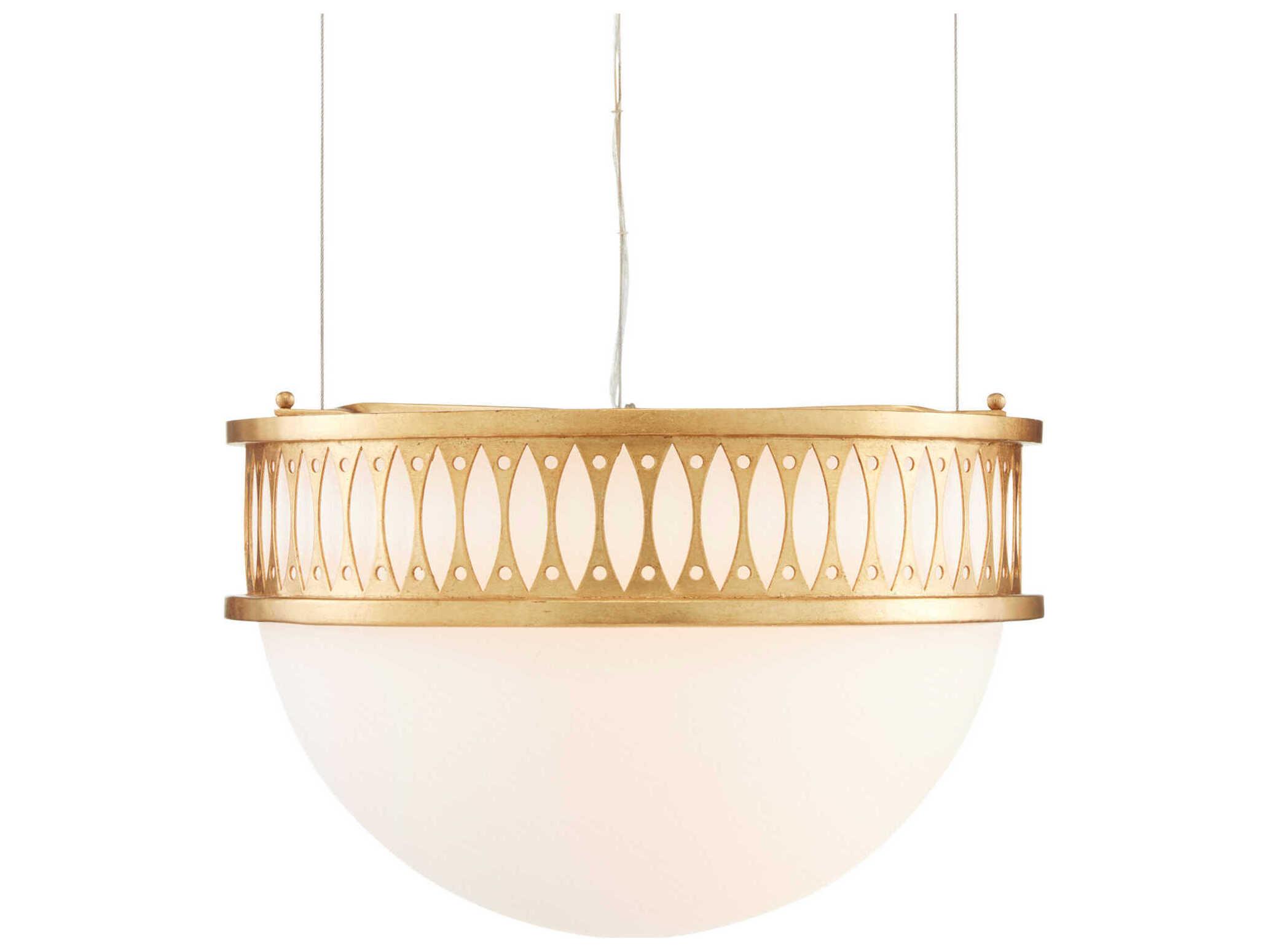 Currey & Company Lola 1-Light Gold Glass Bowl Pendant