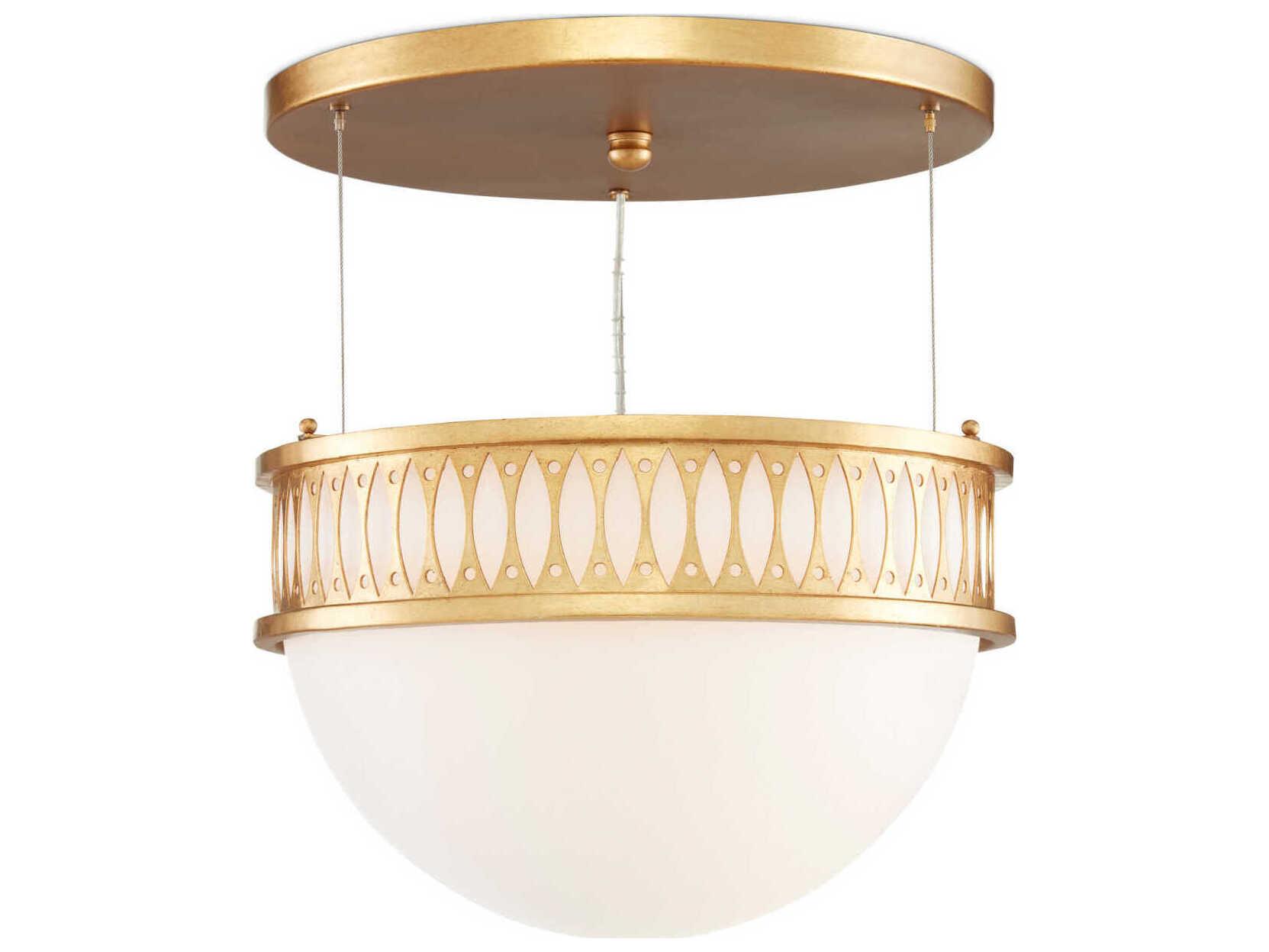 Currey & Company Lola 1-Light Gold Glass Bowl Pendant