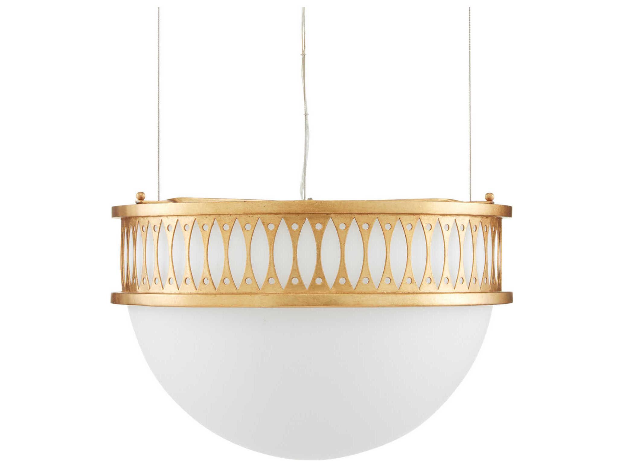 Currey & Company Lola 1-Light Gold Glass Bowl Pendant